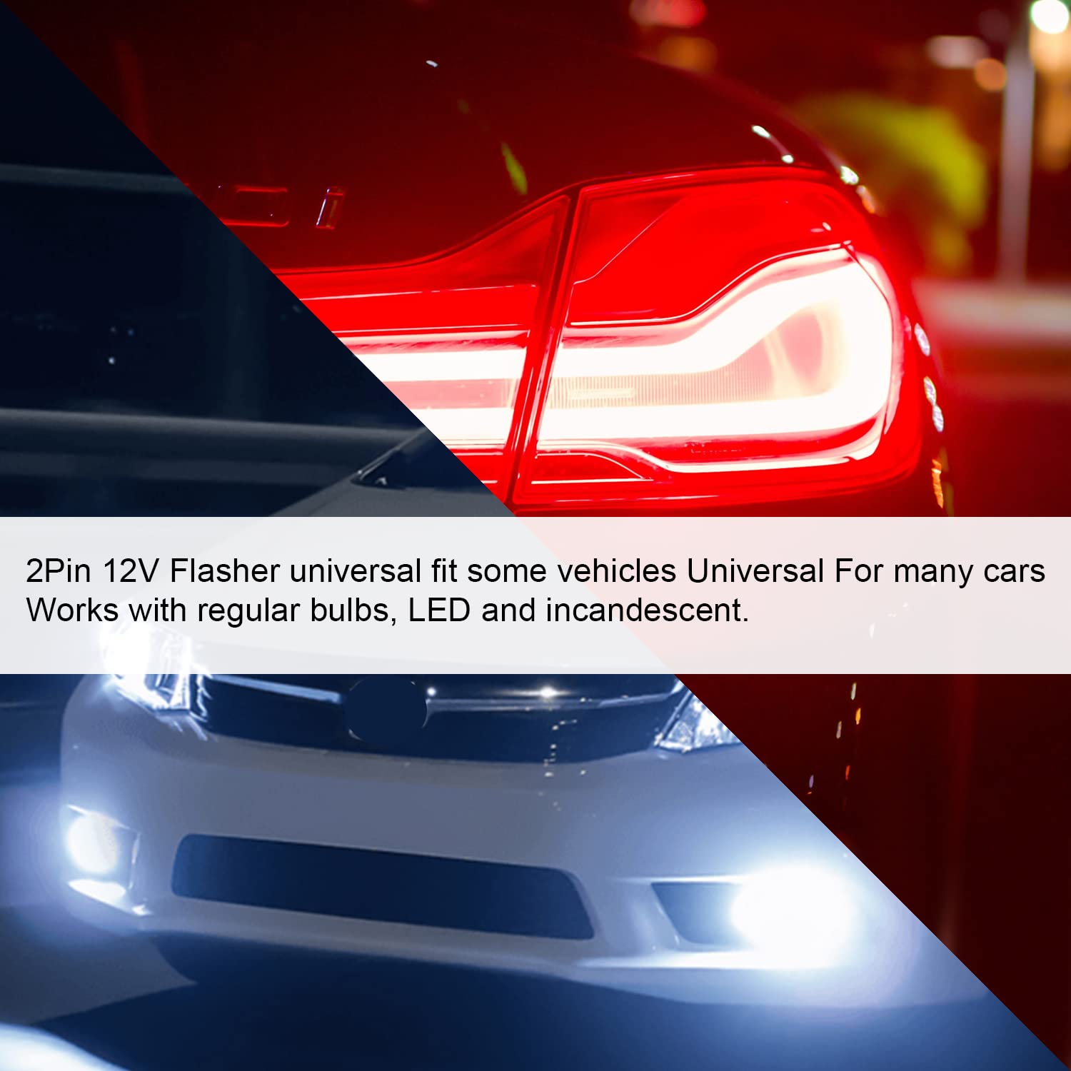 LDMINDA Universal 2PCS 12V 2 Pin Electronic LED Flasher Relay Turn Signal Light Blinker