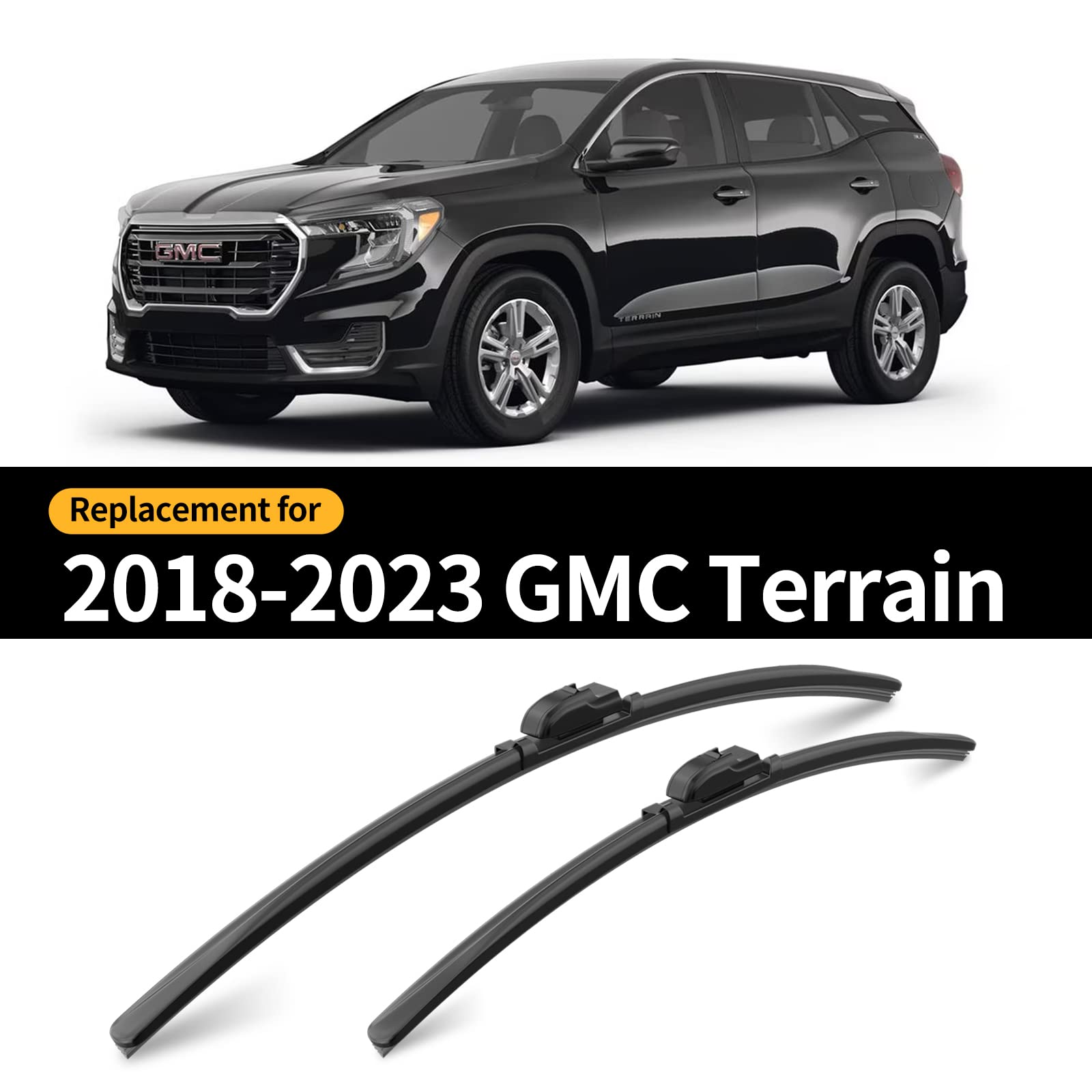 Gardimu Front And Rear Windshield Wiper Blades, 3 Pcs Front And Back Windshield Wipers Blades Replacement For Chevrolet/Chevy Eq