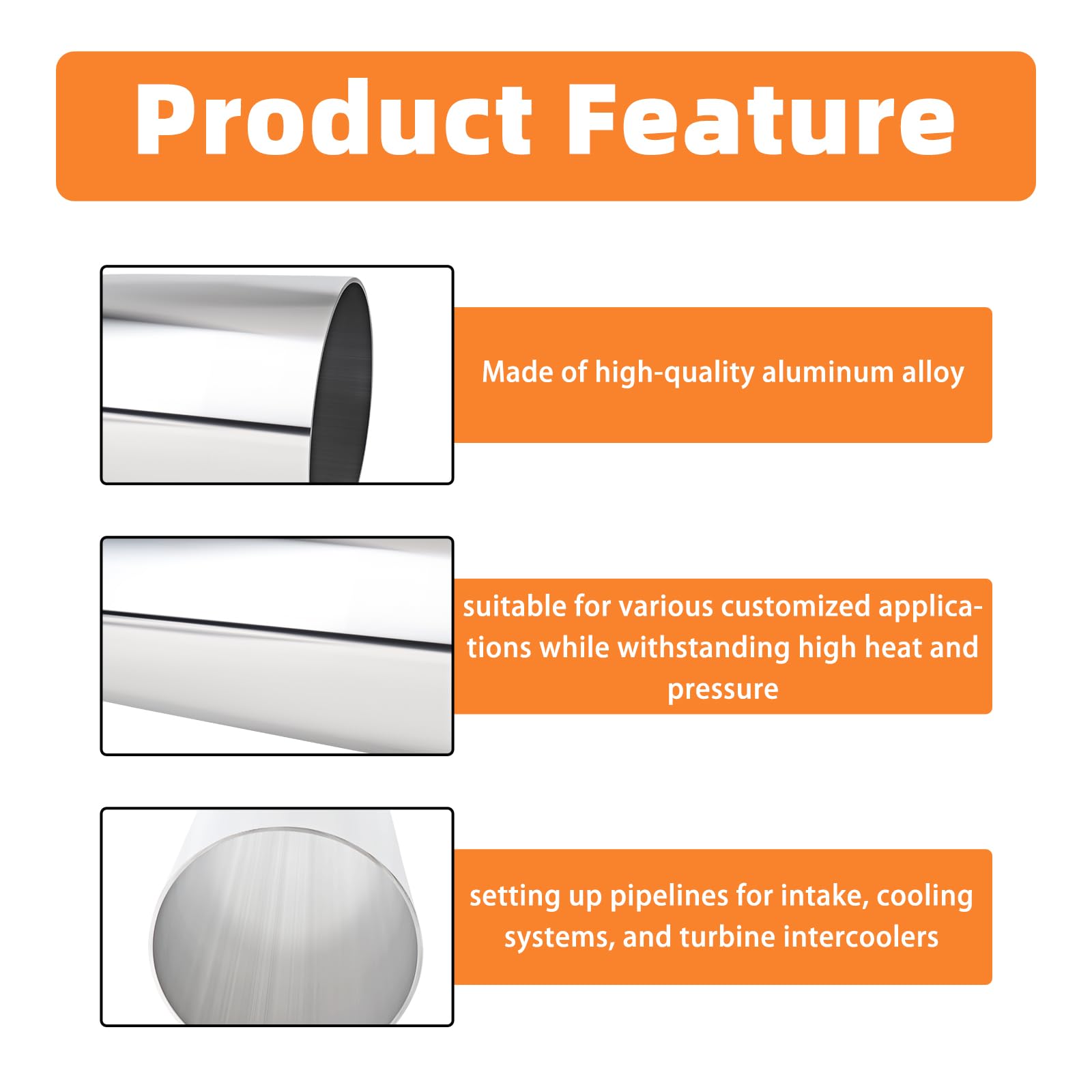 Gasher 2Pcs 12''(300Mm) Aluminum Alloy Tube 2''Od Intercooler Pipe With Bead Roll For Intake And Cooling Systems