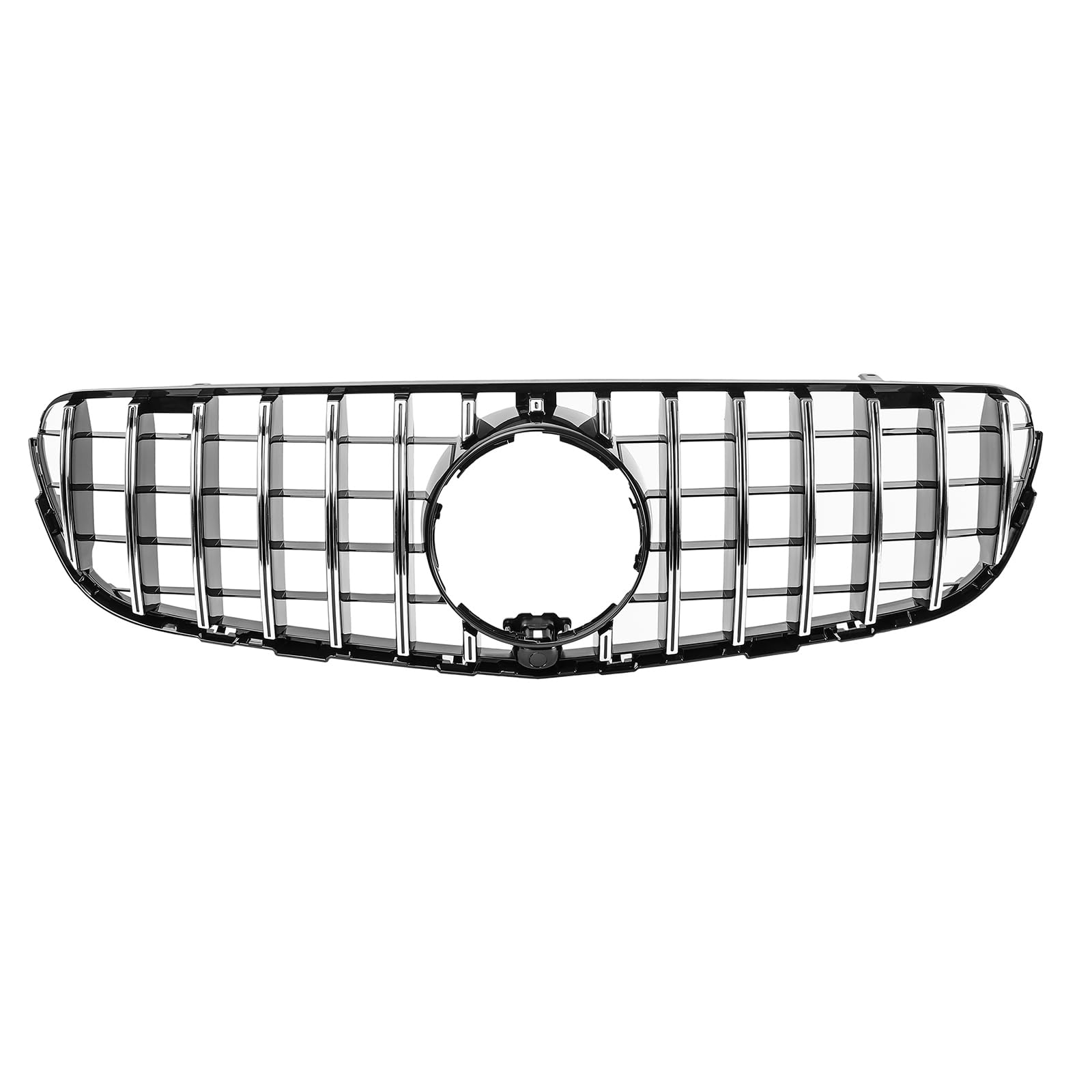 Aresparts Front Bumper Grille for 2016-2019 Mercedes-Benz GLC-Class, Gloss Black GT Style with Chrome Trim, Fits GLC 250 300 350e 43