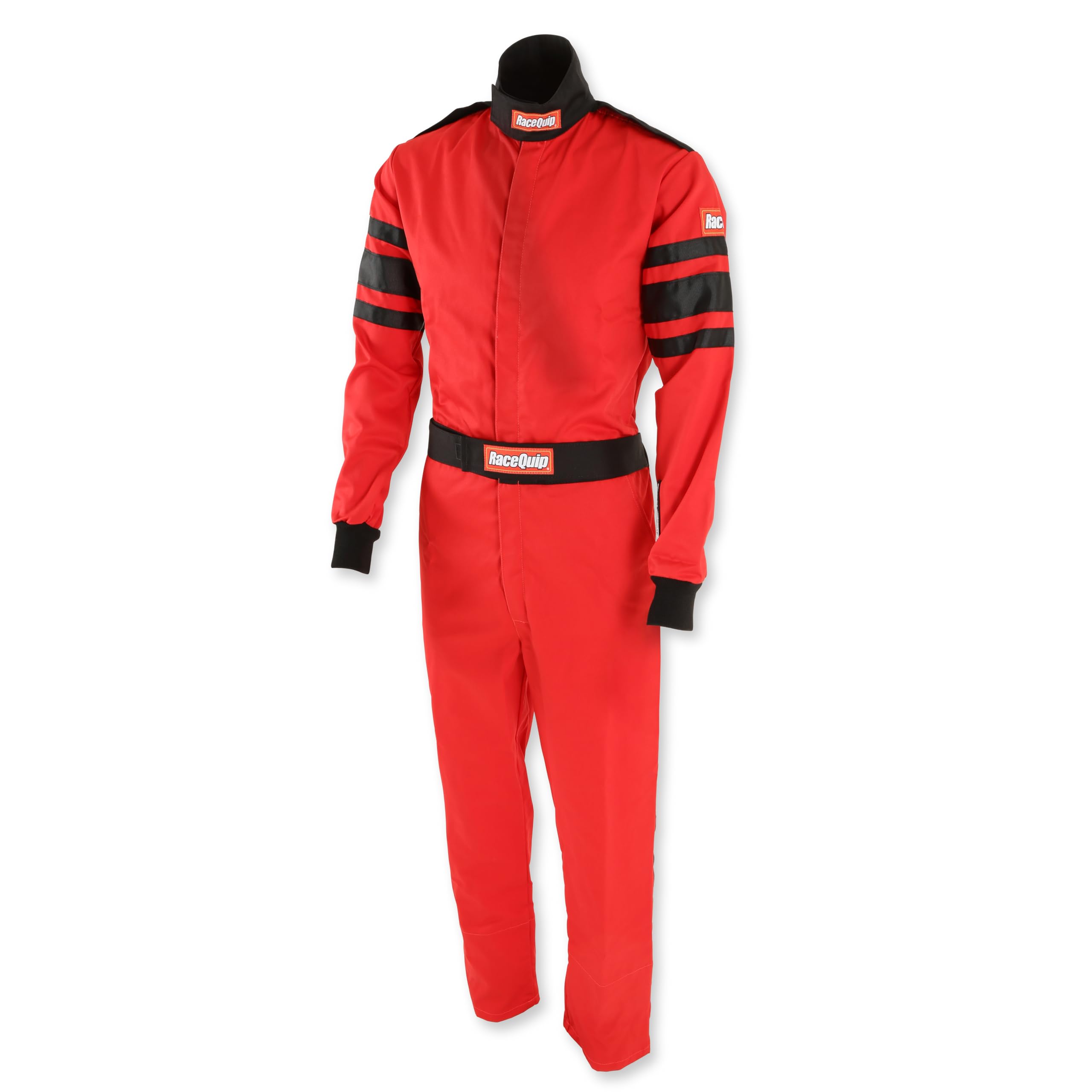 Racequip 110015Rqp 110 Series 1-Pc Driving Suit Sfi 3.2A/1 Red/Black Stripe Large