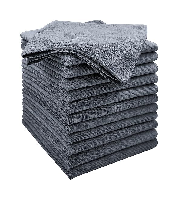 LaPurenssa Ultra Absorbent Microfiber Cleaning Cloths Pack Heavy Duty Lint Free Micro Fiber Towel Set for Household Kitchen Wash