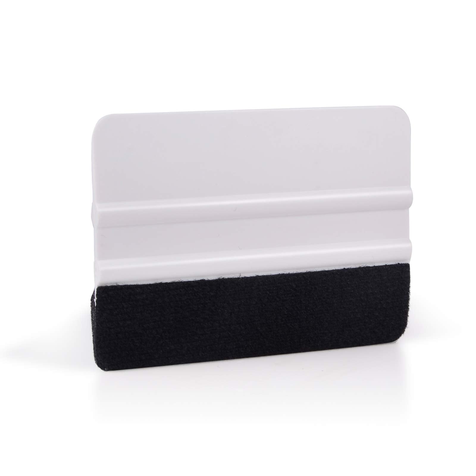 Ehdis 10Pcs Vinyl Squeegee Felt Edge Squeegee 4 Inch Car Vinyl Scraper Decal Applicator Window Tint Tool With Black Fabric Felt Edge-White