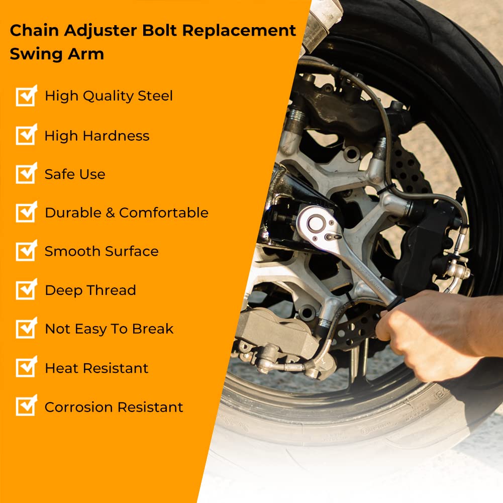 Alpha Rider Chain Adjuster Bolt Replacement Swing Arm Compatible with Honda CBR1000RR CRF250R/X CRF450R/450X 2004-2017 for Kawas