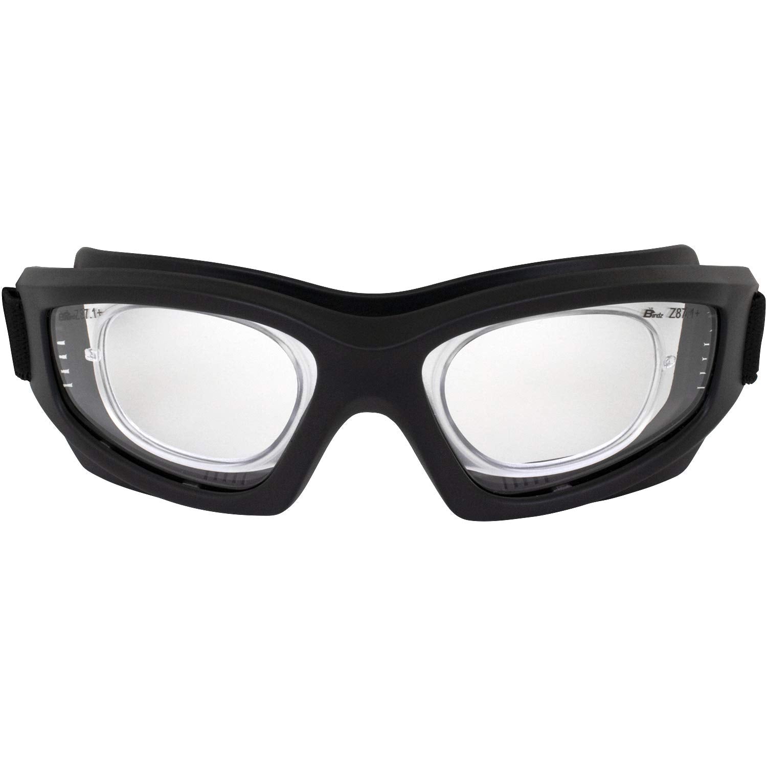Birdz Flyer Sports Skydiving Construction Safety Goggles Black Frame With Yellow Anti-Fog Lens Rx Adapt (Clear)