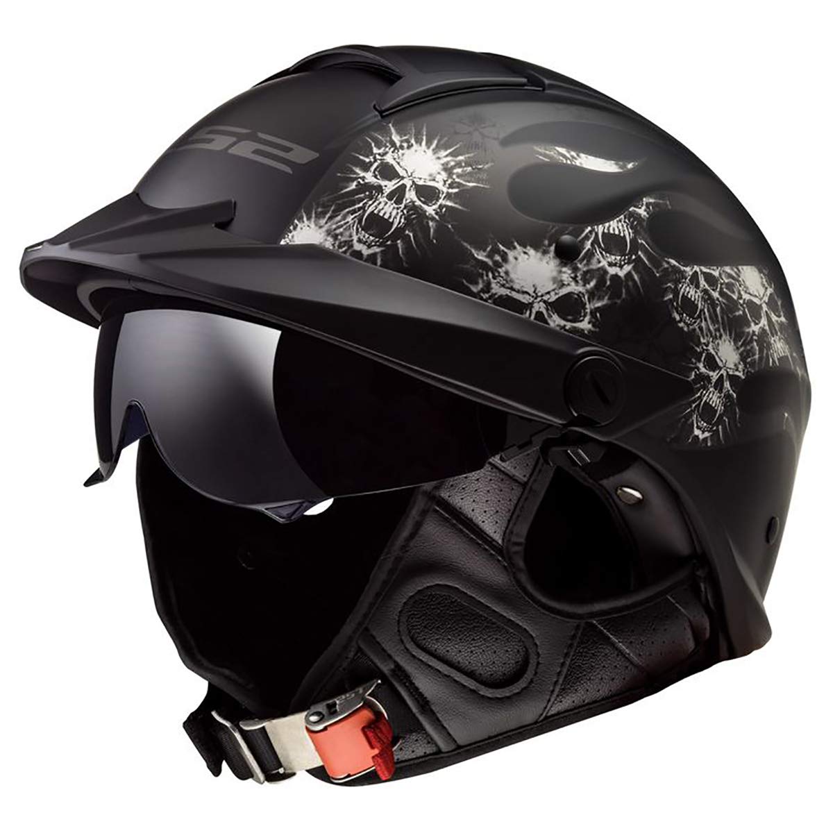 Ls2 Helmets Rebellion Motorcycle Half Helmet (Bones - X-Large)
