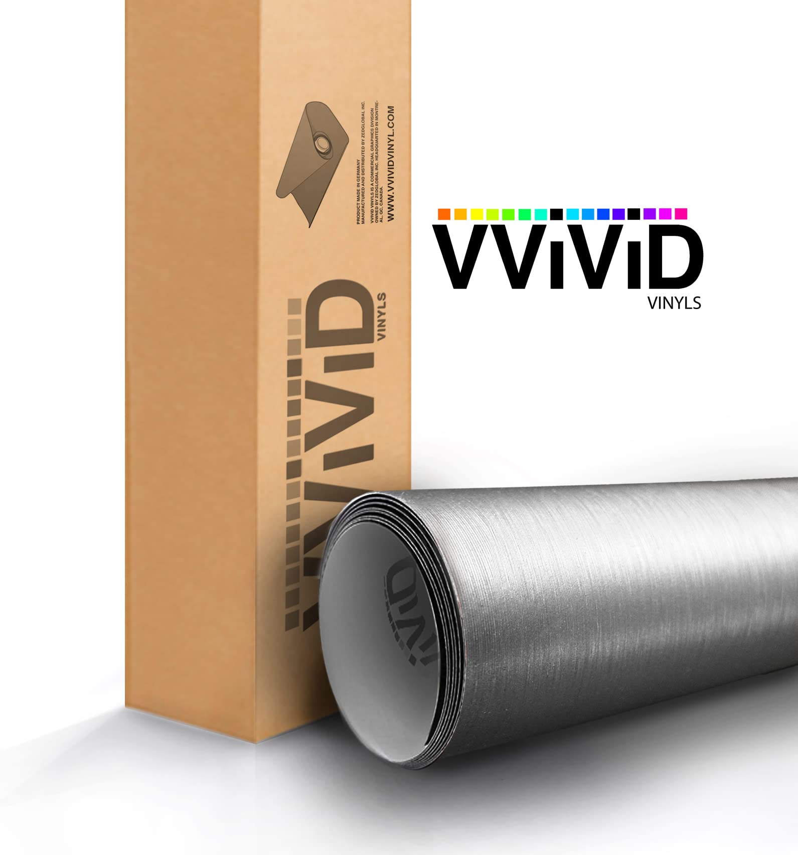 Vvivid Xpo Silver Brushed Steel Car Wrap Vinyl Roll With Air Release Technology (50Ft X 5Ft (Full Car Wrap Roll))