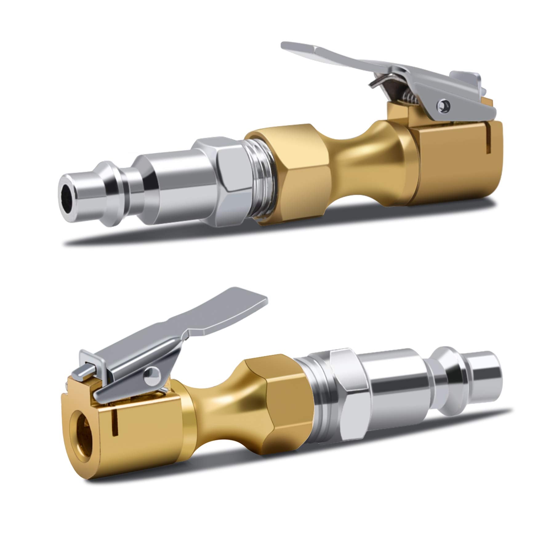 Safelife Brass Air Chuck Closed Flow Tire Chuck Heavy Duty Lock On Tire Inflator Chuck With Clip