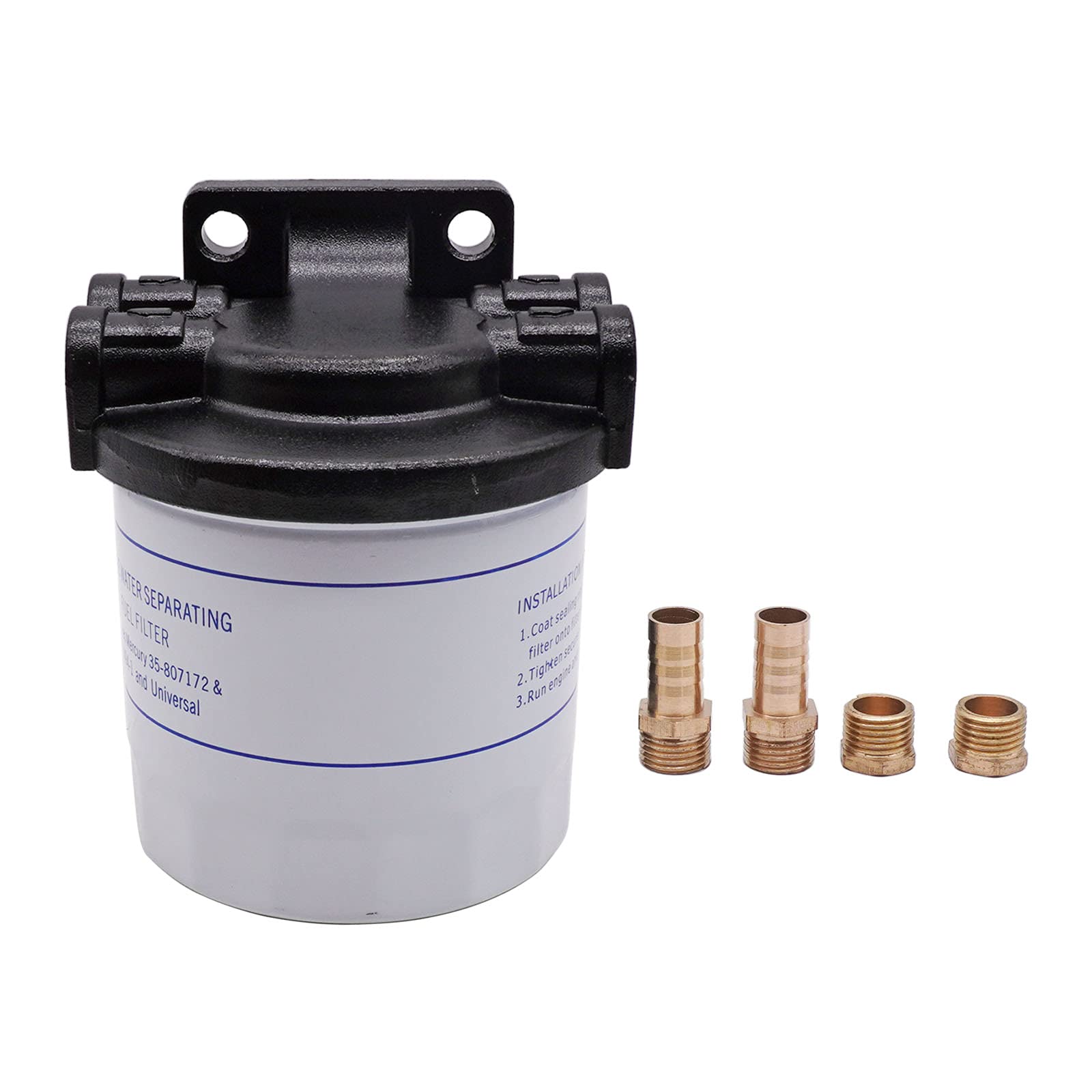 BOLEWIN Marine Boat Spin-On Fuel Filter Water Separator Kit - Model 35-802893Q4, 18-7983-1, 18-7848-1