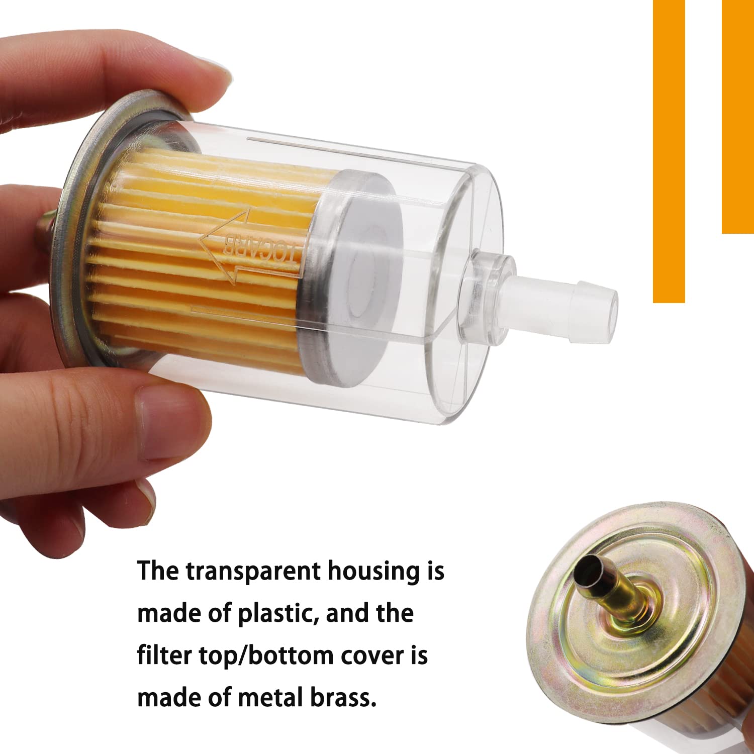 Taiss Gas Inline Fuel Filter, Fits 3/8'' Fuel Line,Widely Used In Cars, Motorcycles, Trucks And Gasoline Powered Engines etc.
