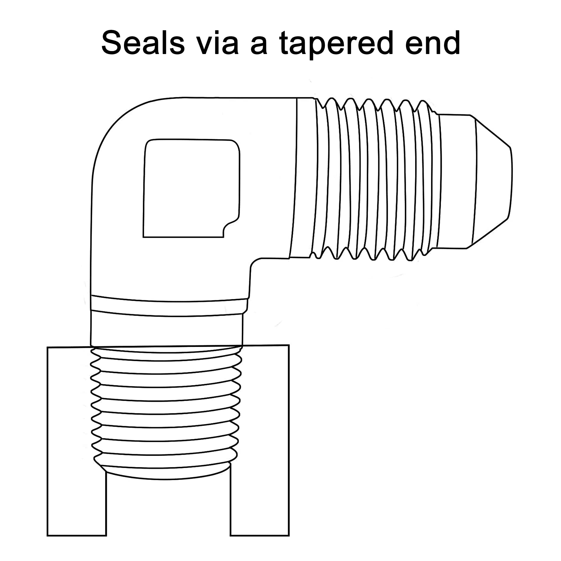 Evil Energy 12An Male Flare To 1/2'' Npt Pipe 90 Degree Fitting Adapter Aluminum Black