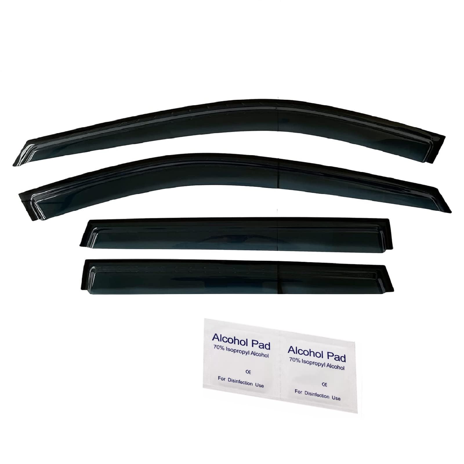 2021-2025 Tape-On Rain Guards For Nissan Rogue Side Window Visor Deflectors S Sv Sl Platinum Tinted Vent Shade Protectors 2022 2