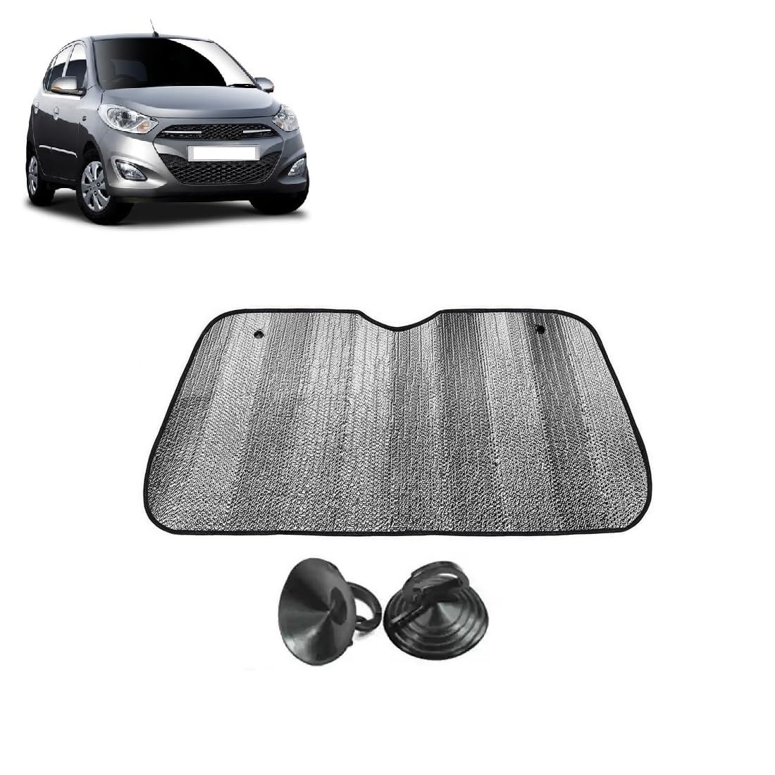 Car Windshield Sun Shade UV Rays Protector Silver Sunshade Solar Reflective Suitable for H y u n d a i I10