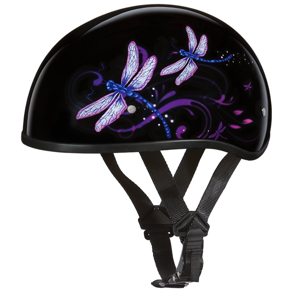 Daytona Helmets Half Skull Cap Motorcycle Helmet - Dot Approved [Dragonfly] [S]