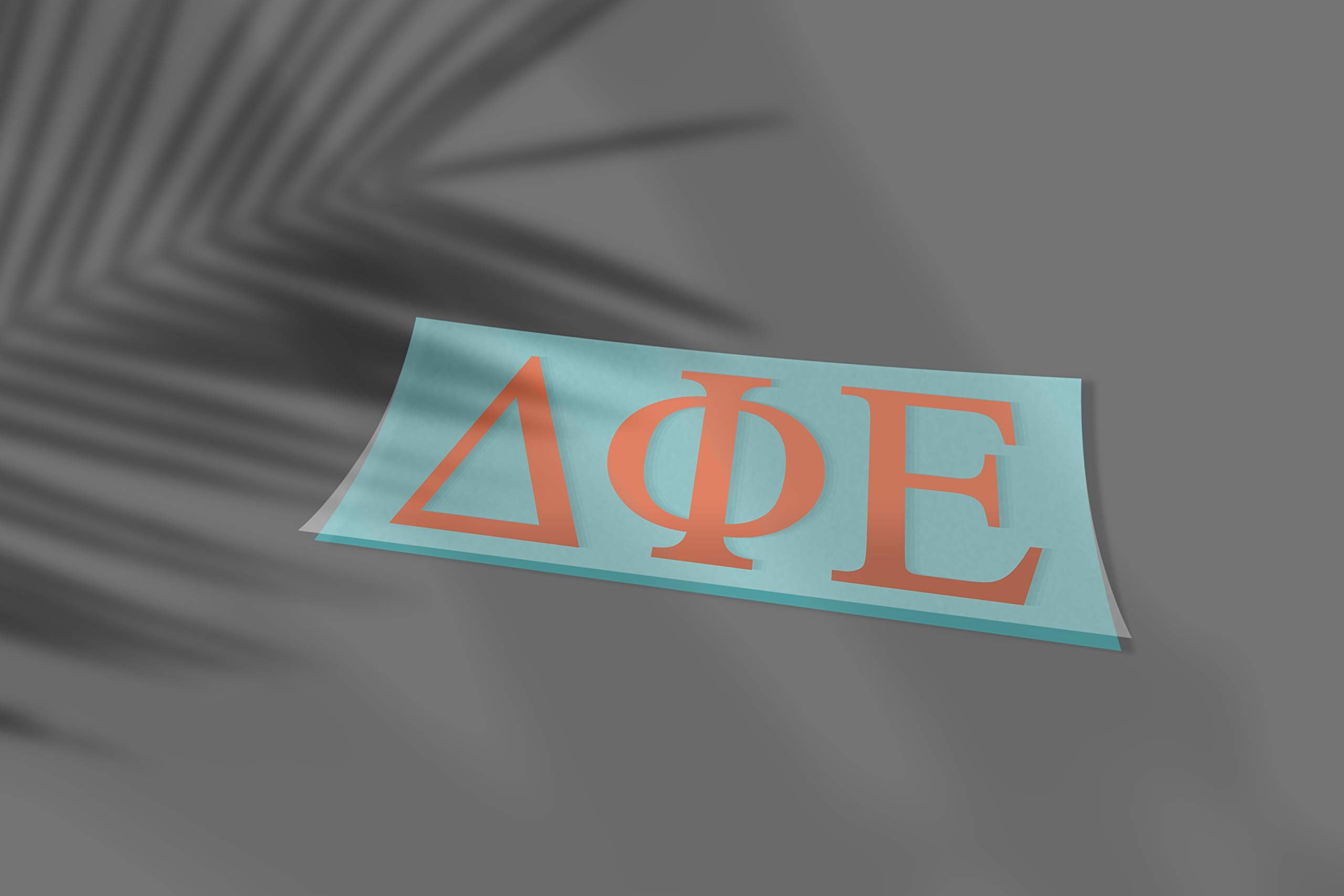 Pro-Graphx Delta Phi Epsilon Greek Sorority Sticker Decal, 2.5 Inches Tall, Coral