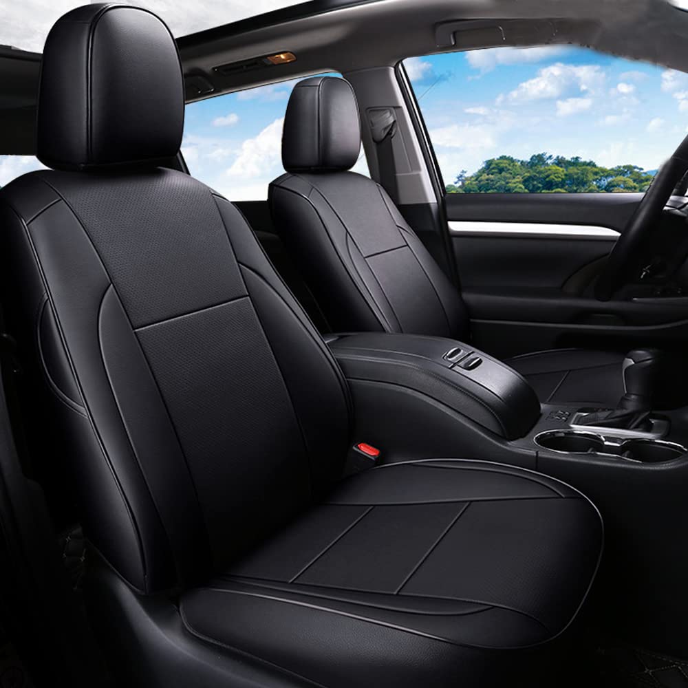 Cochefamilia Custom Fit Highlander Car Seat Covers For Select Toyota Highlander 2014 2015 2016 2017 2018 2019 - Three-Row,Second