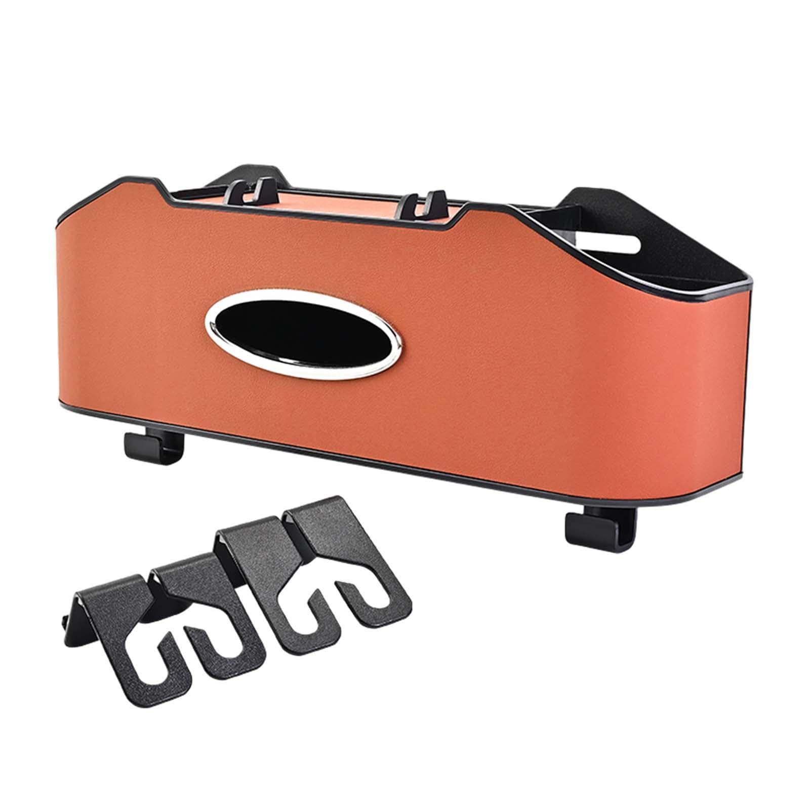 UJEAVETTE Seat Back Storage Box Car Accessories Stowing Tidying Car Backseat Organizer Orange