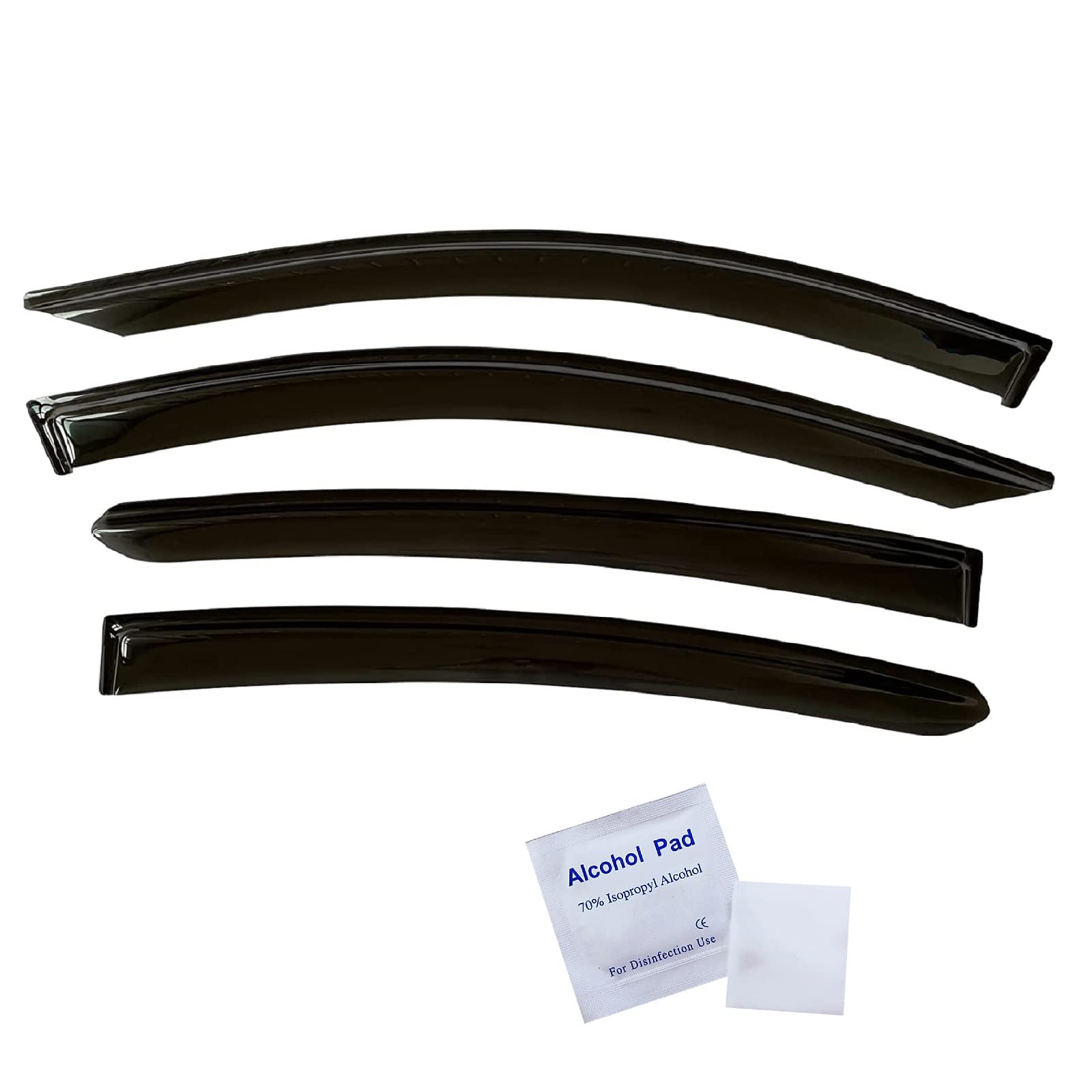 2016-2022 Tape-On Side Window Visor Deflectors For Honda Hr-V Lx Ex Sport Ex-L Hrv Smoke Tinted Rain Guards 2017 2018 2019 2020