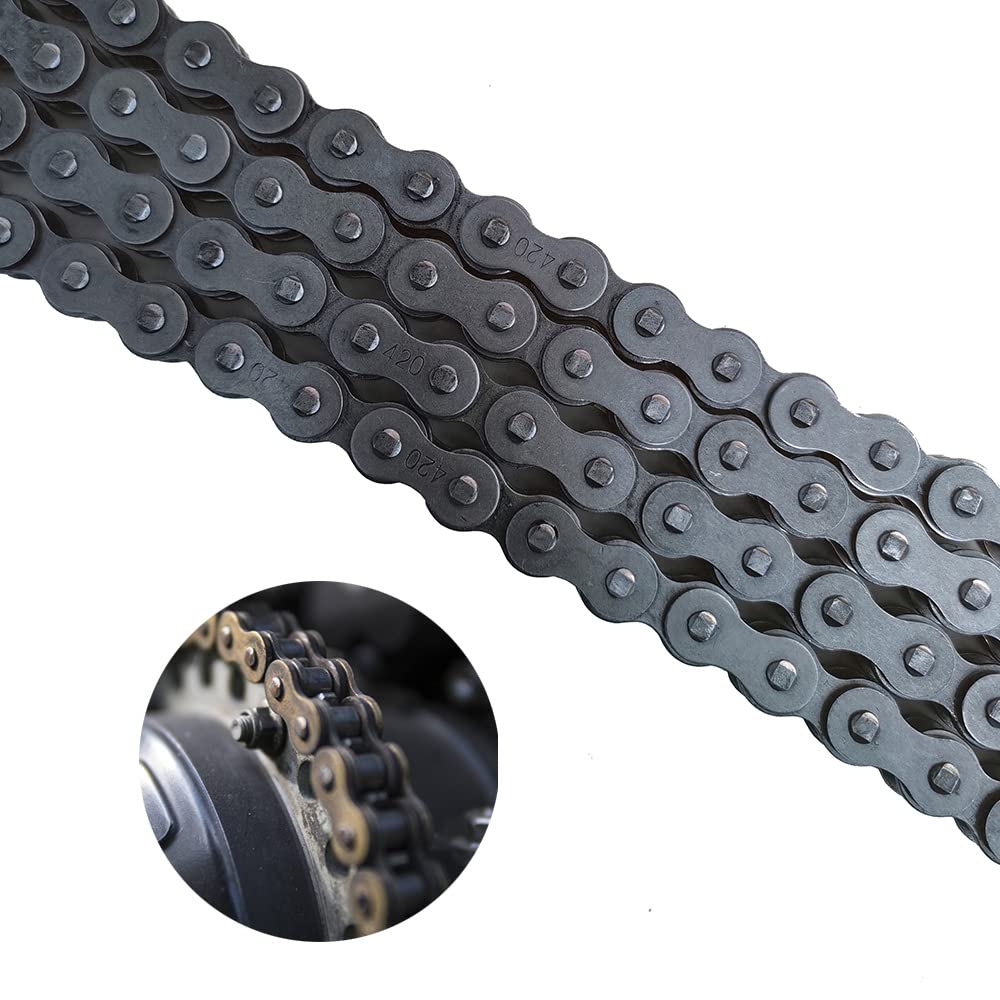 420 Motorcycle Chain with Chain Breaker,420 Chain 132 Link Standard Drive Chain for 110cc 125cc Dirt Pit Bike,ATV, Go Kart,Mini