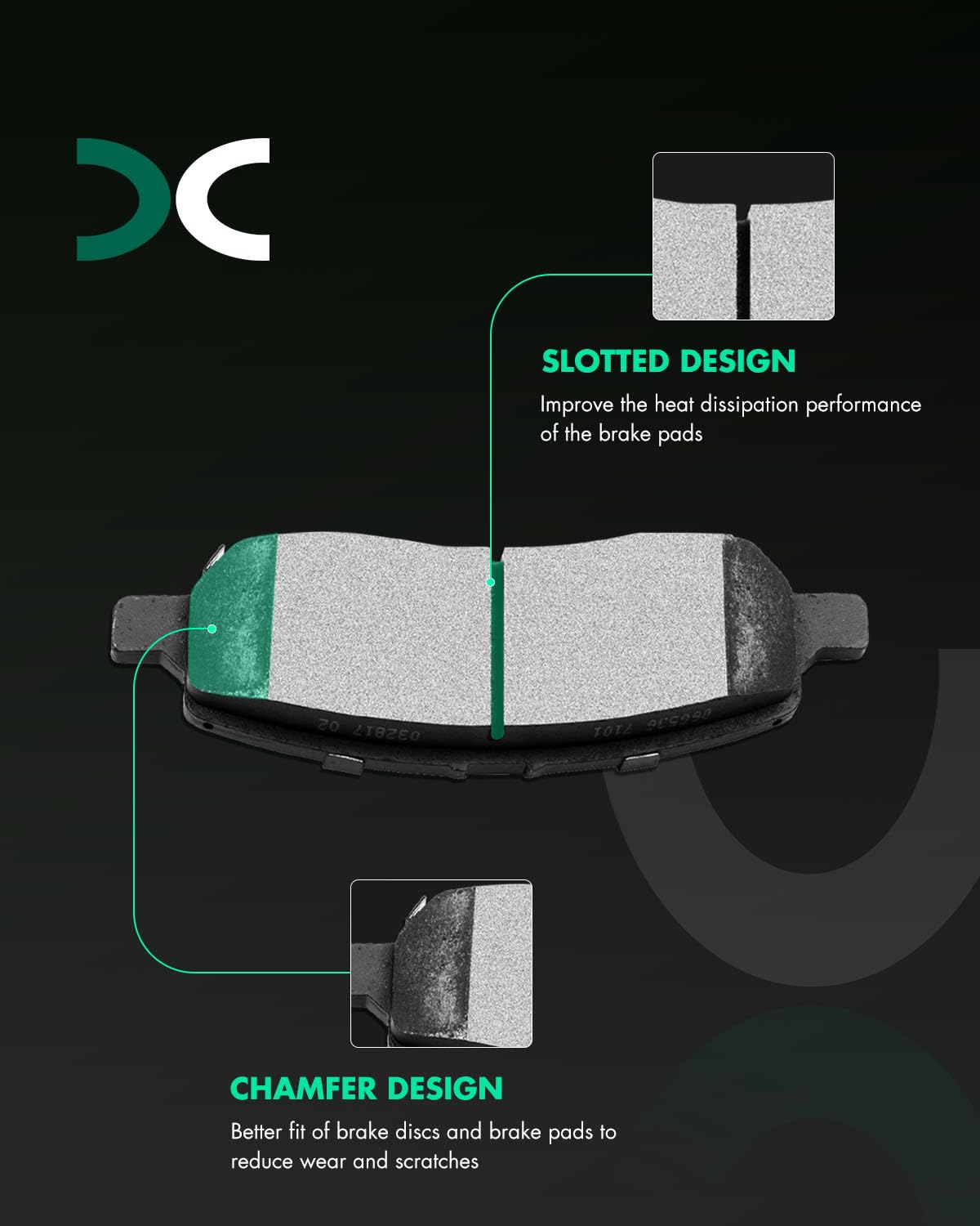 Scitoo D1647 D1623 Front Rear Ceramic Brake Pads Sets Fit For Dodge Dart 2013 2014 2015 2016