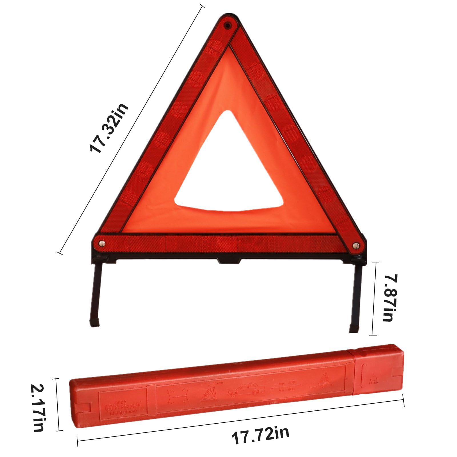 Kafeek Reflective Warning Triangle Emergency Warning Triangle Roadside Safety Triangle Kits (Set Of 3)