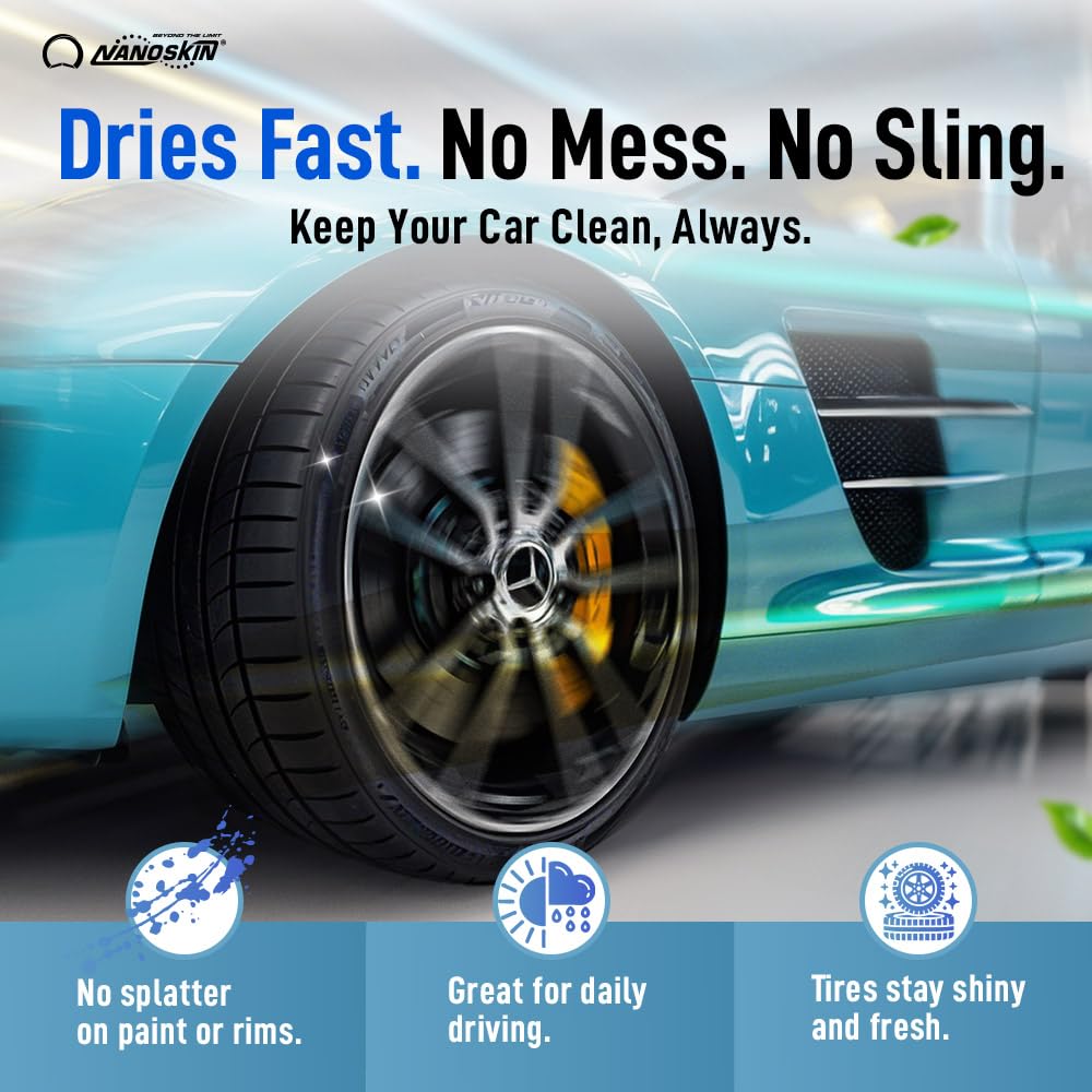 Nanoskin WET LOOK All Season Dressing 5 Gallons -Exterior Rubber & Plastic Solvent Based Dressing for Car Detailing | Produces a