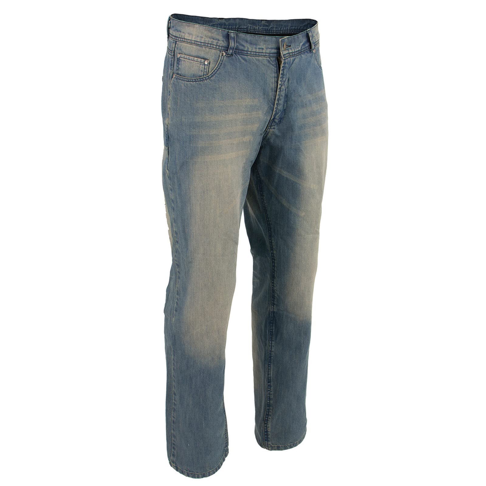 Milwaukee Leather MDM5003 Men's Blue Armored Motorcycle Riding Denim Jeans Reinforced with Aramid Fibers - 38