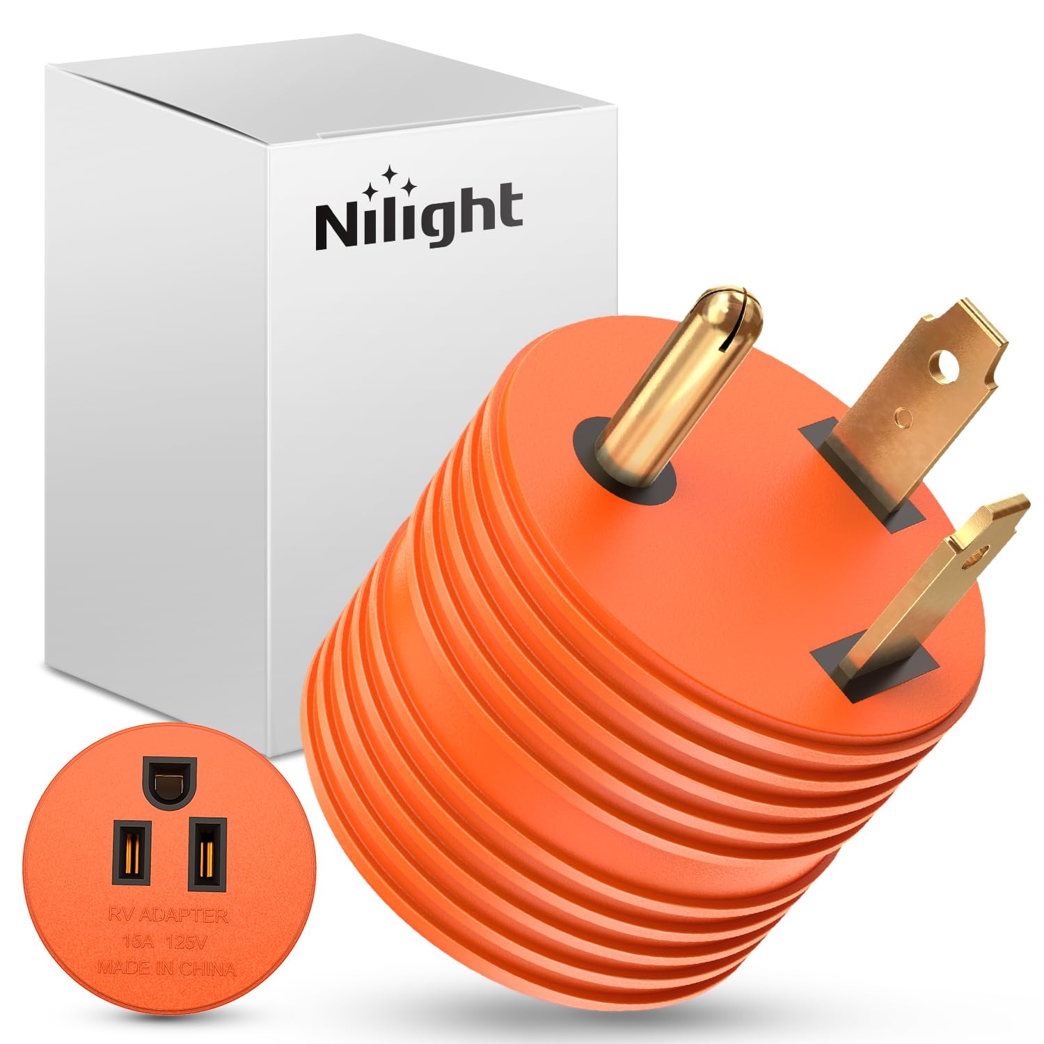 Nilight 30 Amp To 15 Amp Rv Power Adapter 110 Volt Heavy Duty Rv Plug Tt-30P To 5-15R 30A Male Plug To 15A Female Receptacle For