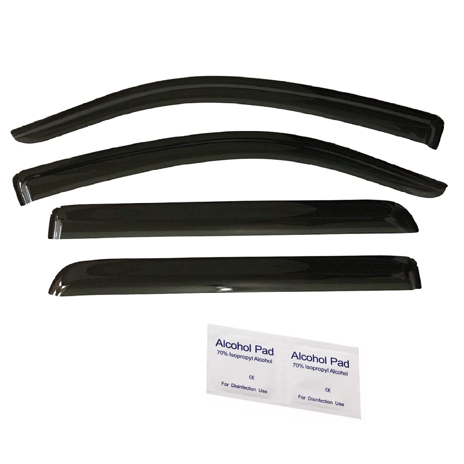 2019-2024 Tape-On Side Window Deflector Visors For Chevrolet Chevy Silverado 1500 Crew Cab & For Gmc Sierra 1500 Crew Cab Pickup