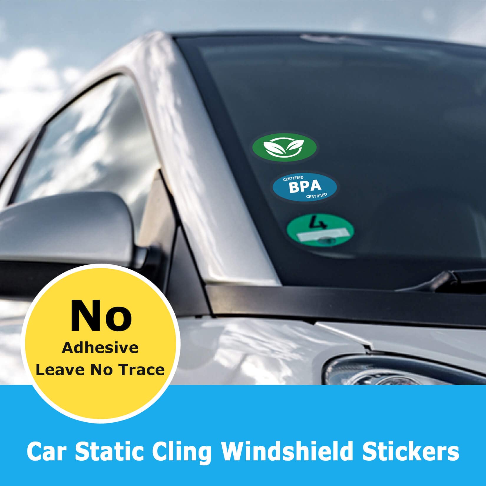 PSLER Car Windshield Sticker, Windshield Applicator, Clear Window Cling Car Inspection Sticker Holder Static Cling Window Film f