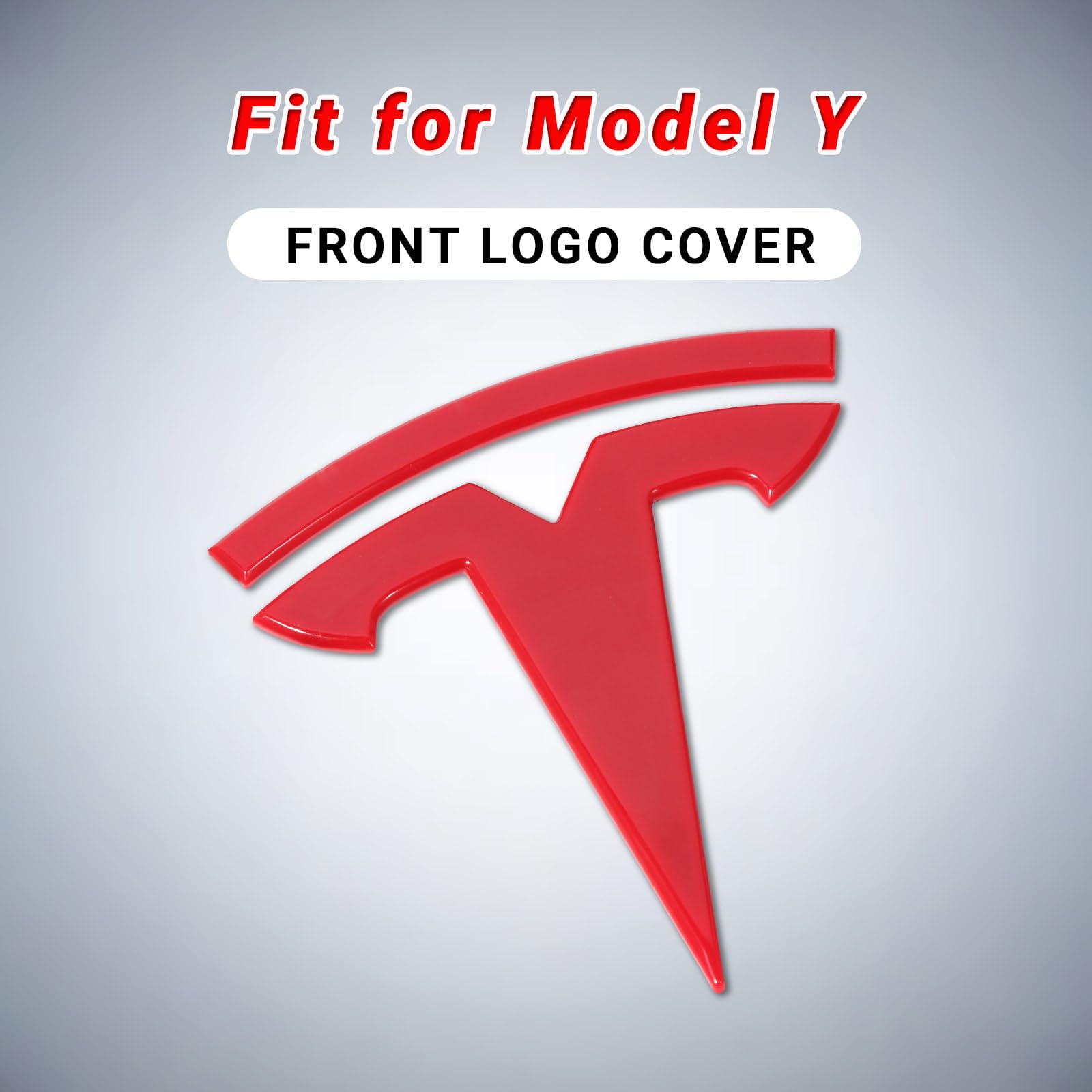 Nanaholy Model Y Accessories For Tesla 2024 2023 2022 2021 2020 Emblem Sticker 2Pcs/Set Logo Decal (Red)