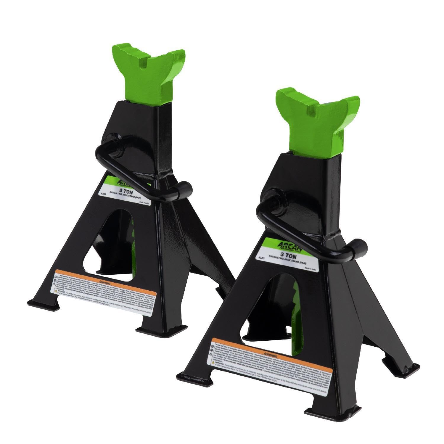 ARCAN 3-Ton Ratcheting Jack Stands, Pair, Model ALJS3