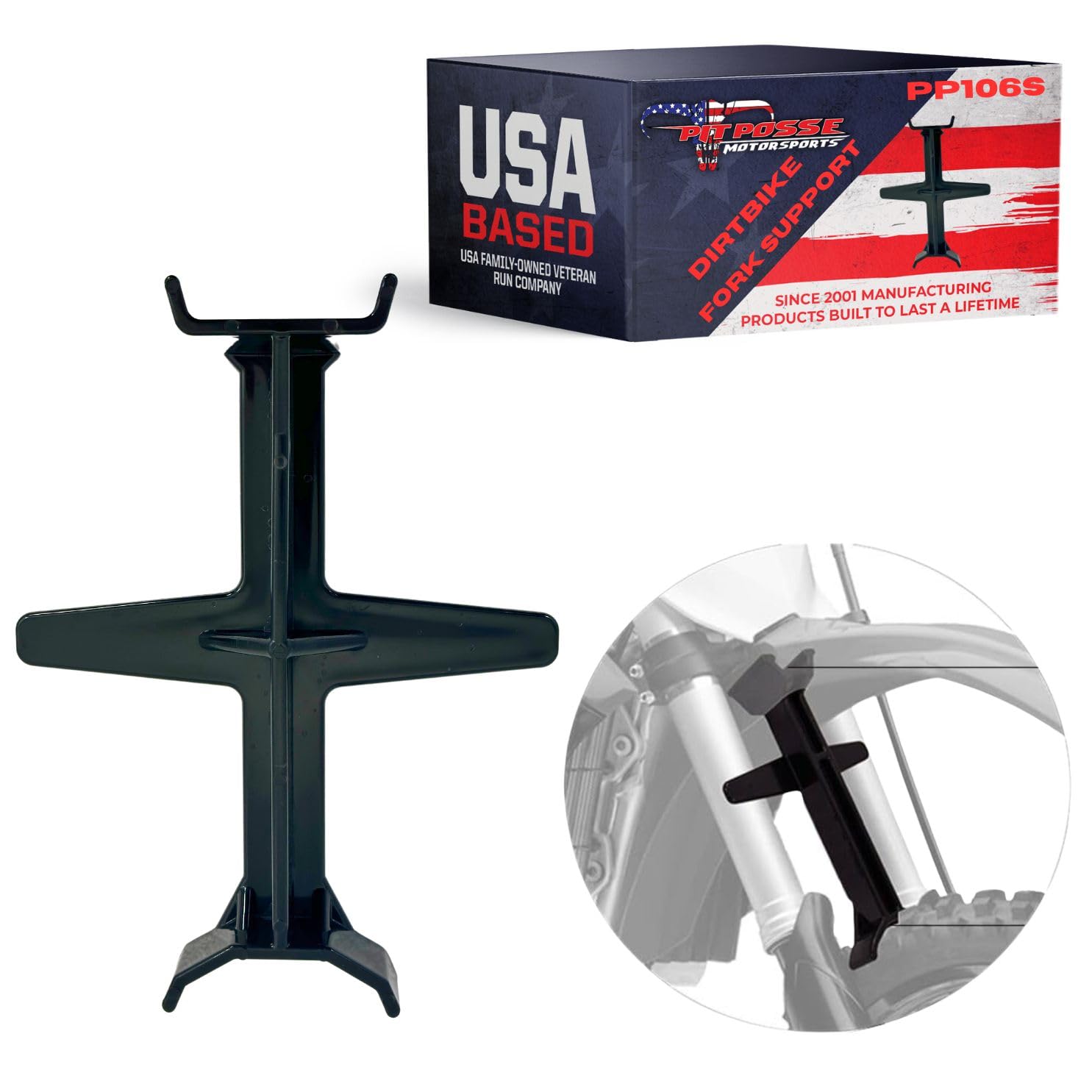 Pit Posse PP106S Motocross Dirt Bike Fork Support for Suspension Fork Seal for Springs Fork Saver Brace - Small 7.75'' L - Motor