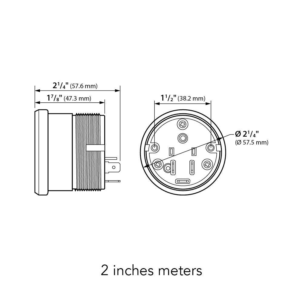 Koso HD-02 Oil Temp Kit - 6 Pcs, Large, Black Bezel, Model BA050907