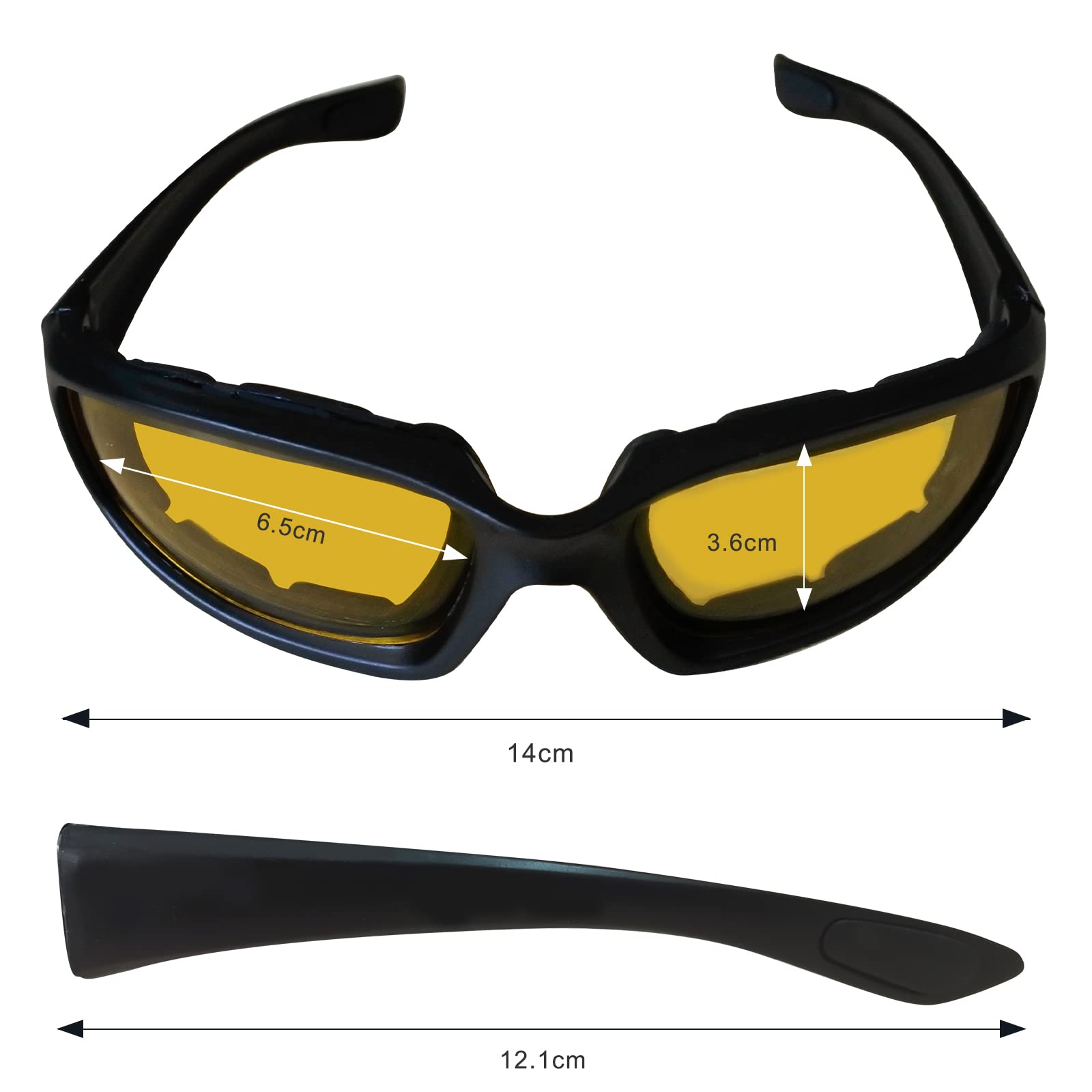 Day and Night Driving Motorcycle Riding Glasses Foam Padded Eyeglass Motocross Goggles UV Protection Windproof Dustproof Motorcy