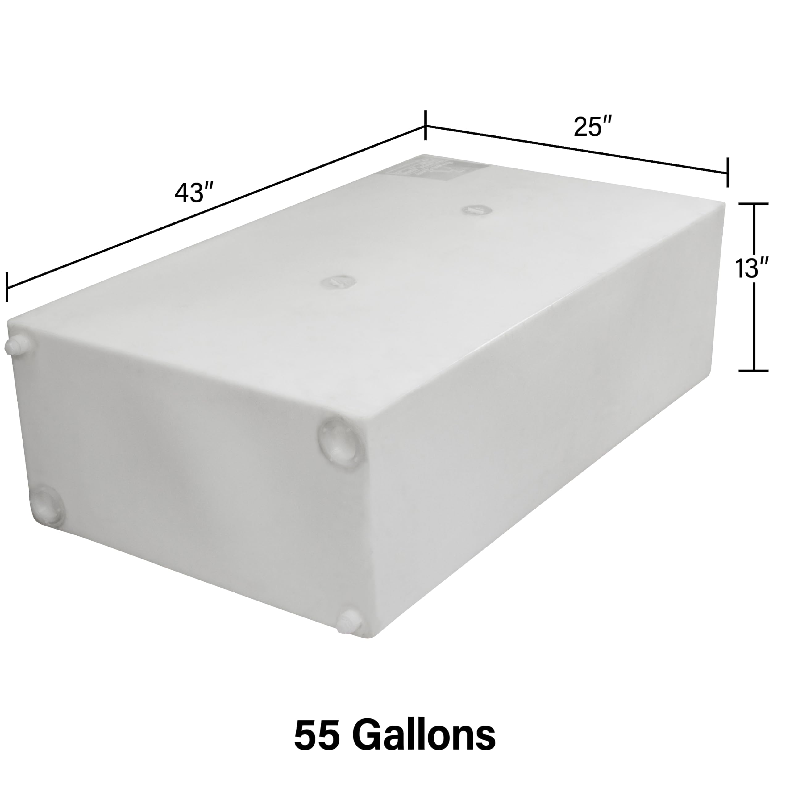 Ameri-Kart 57 Gallon RV Fresh Water Tank, BPA-Free Polyethylene, White, Model A5553