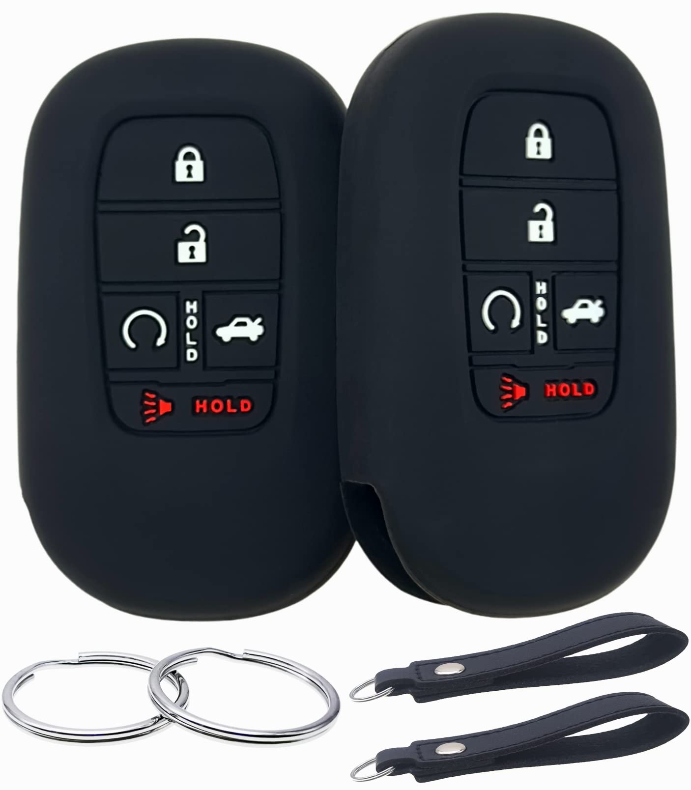 REPROTECTING Silicone Rubber Key Fob Cover Compatible with (5 Buttons) 2022-2025 Honda Accord Civic HR-V CR-V Pilot Sport SI EX 