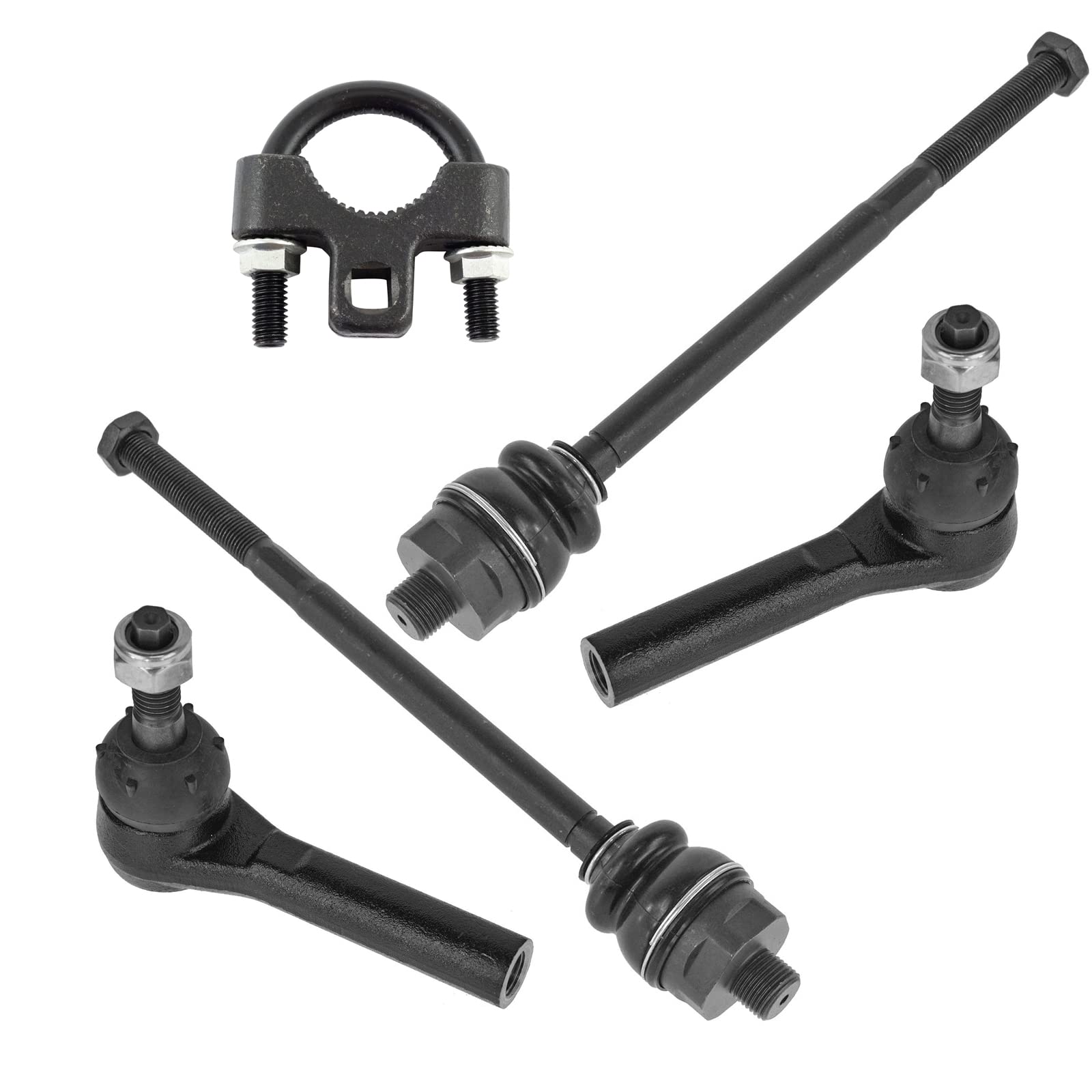 TRQ Inner & Outer Tie Rod 4pc Set Kit With Tool for 2003-2007 Hummer H2 / 2001-2003 GMC Sierra 1500 HD / 1999-2004 GMC Sierra 25