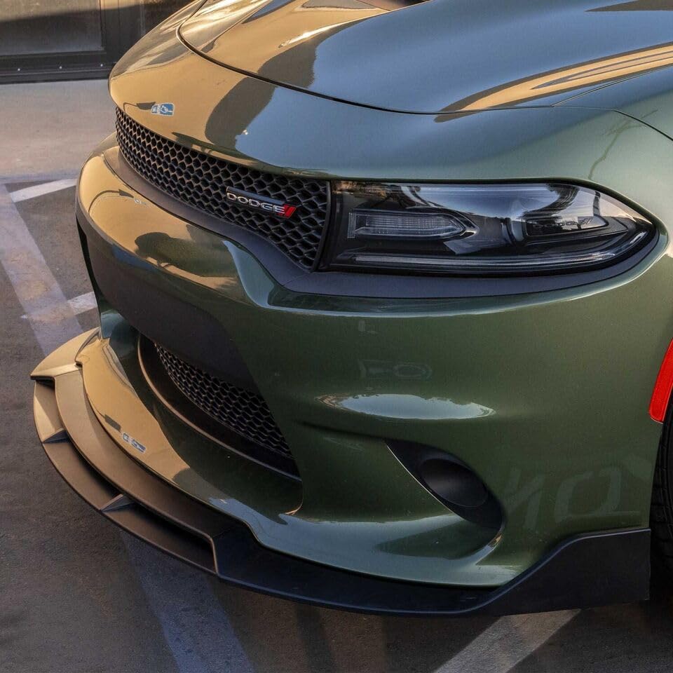 MUTUSAISI Matte Black Front Bumper Lip Splitter Kit for Dodge Charger SRT/Hellcats/Scat Pack 2015-2023, Plastic Body Kit Accessories