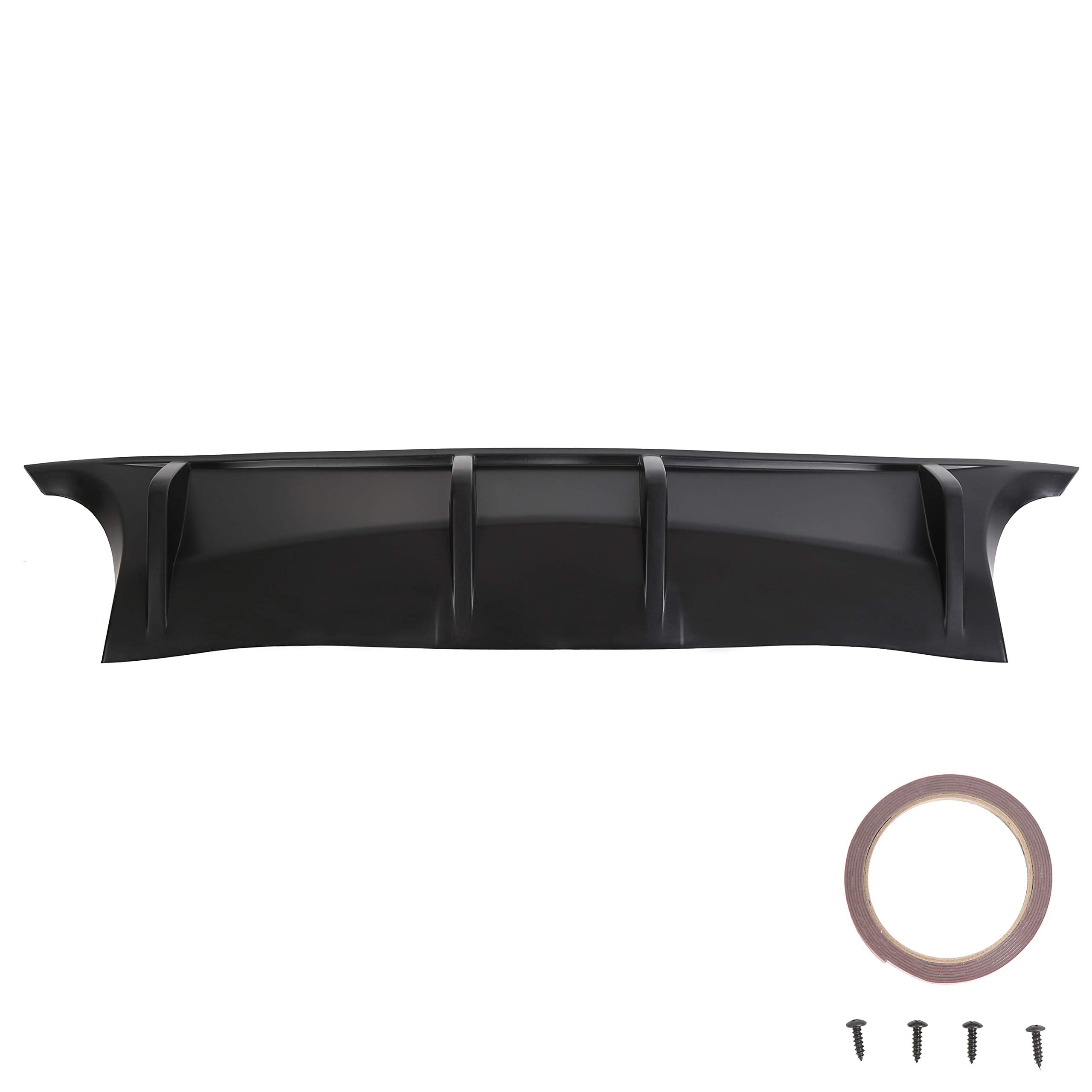 ECOTRIC Rear Bumper Lip Diffuser for 2009-2015 Nissan Maxima, Black, Polyurethane, Medium Size, Model VC-LYAP-268