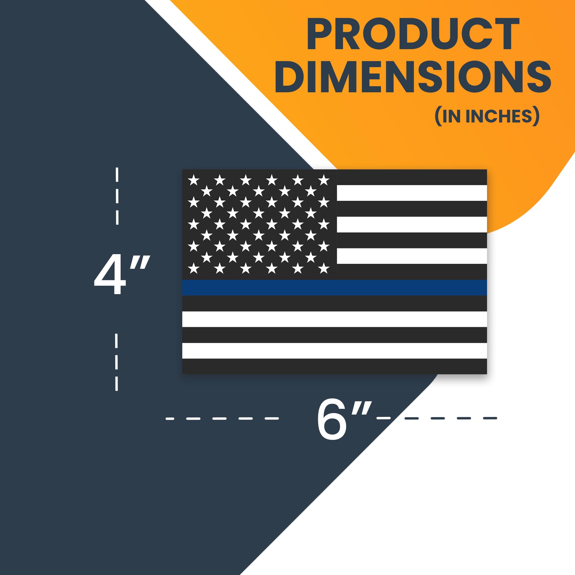 Magnet Me Up Thin Blue Line Magnet Decal, 4X6 Inches, 4 Pack, Black And Blue, Heavy Duty Automotive Magnet For Car Truck Suv, In