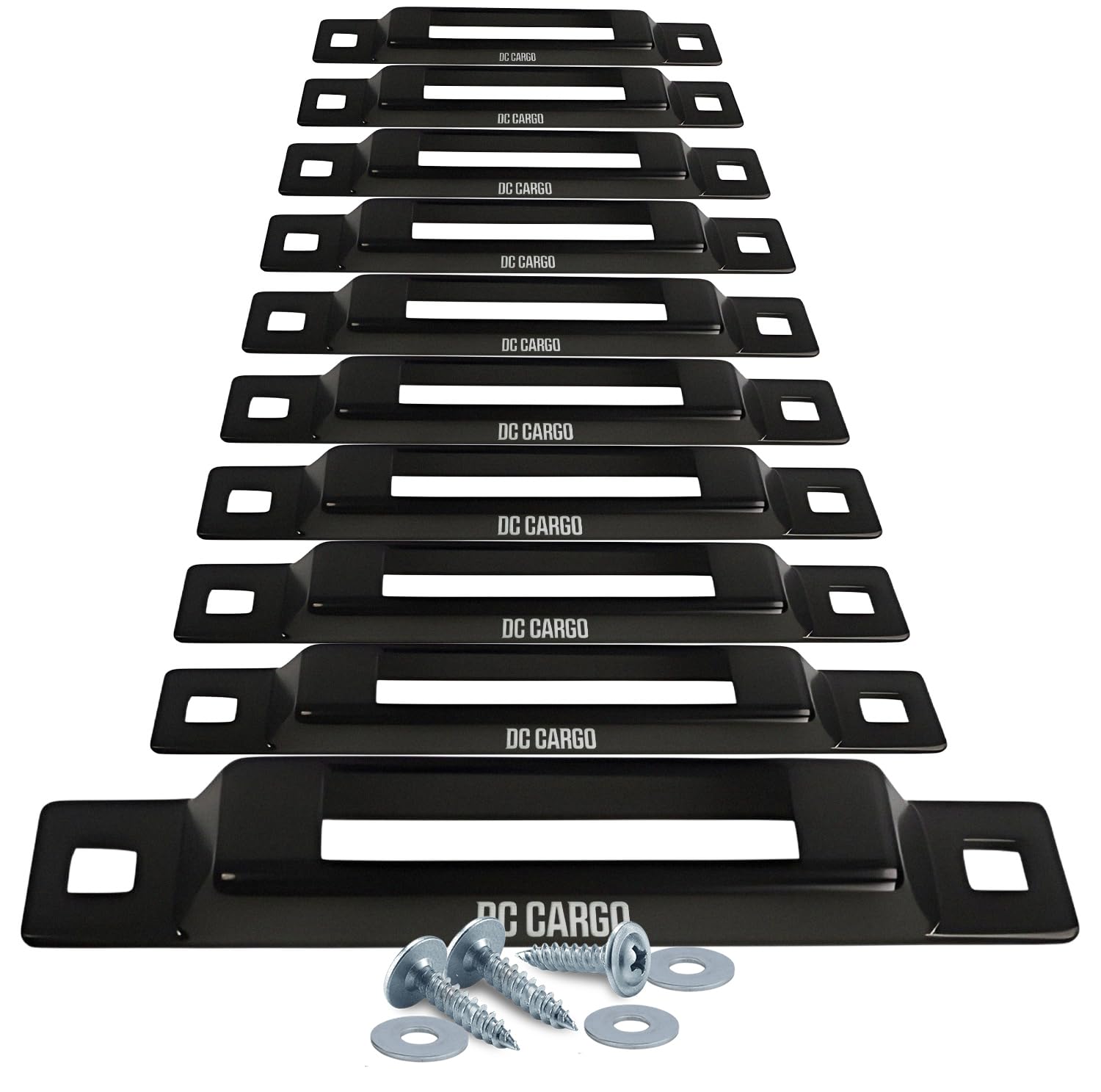 Dc Cargo Mall Indoor E Track Tie-Down - 1-Slot Plate (10-Pack) - Mini Anchor For Ratchet & Cam Straps - Trailers, Trucks, Pickup