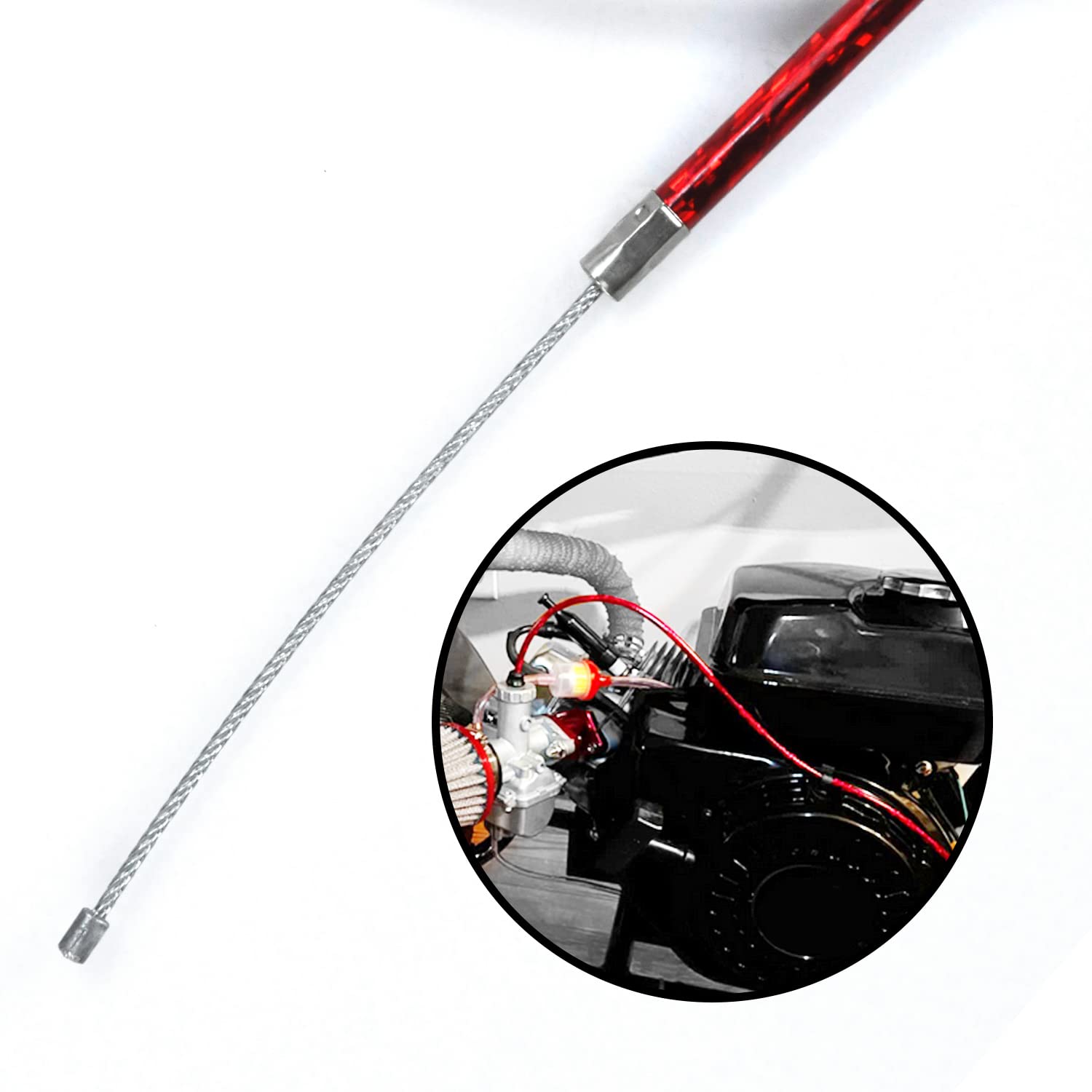 HOLATO Throttle Cable for Predator 212cc Mini Bike - 50'' Red, Model HLT-127YMX-R, Compatible with Coleman CT100U, CT200U, Baja Warrior