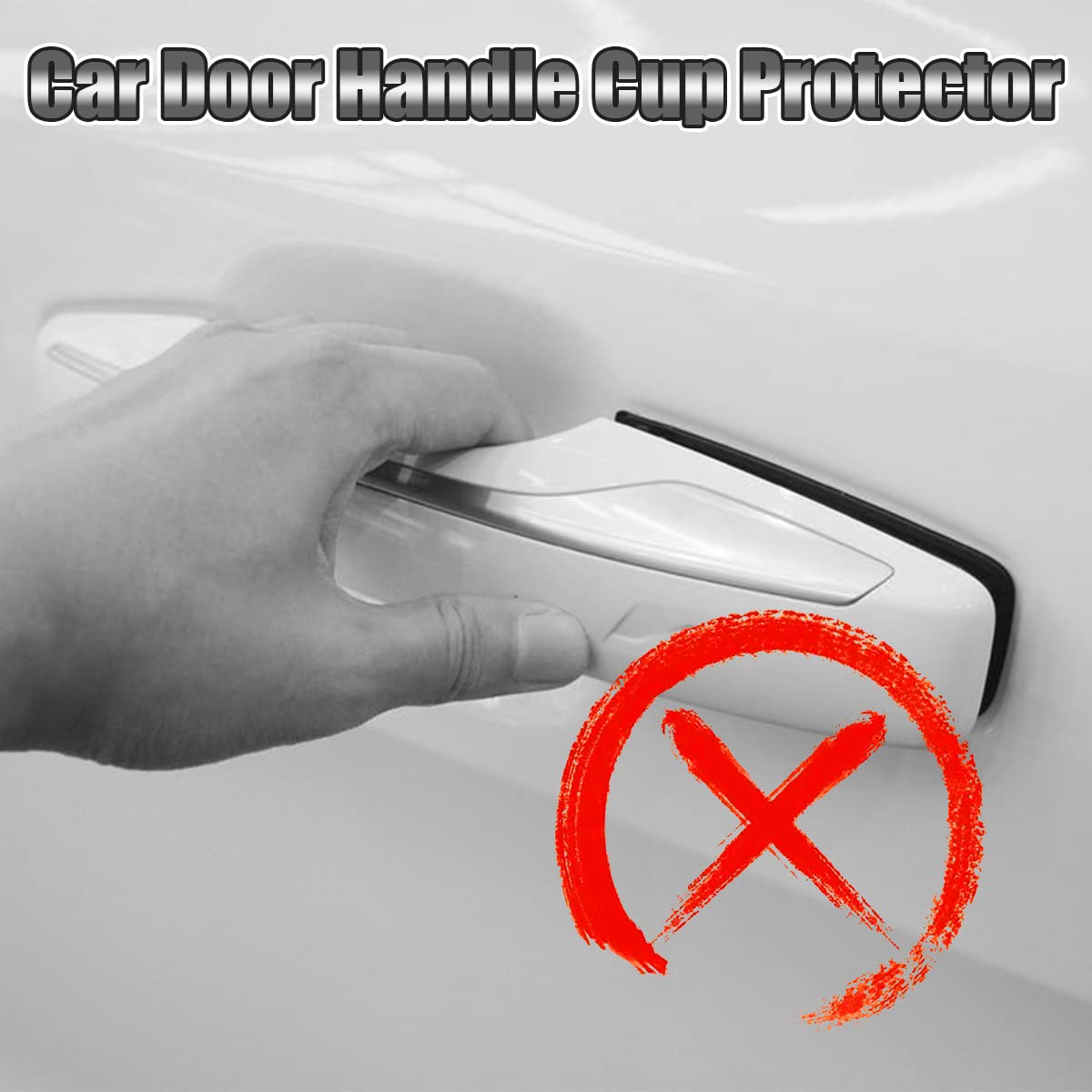 4PCS Car Handle Cup Stickers, Carbon Fiber Scratch Auto Door Protective Film, Non-Marking Car Bowl Protector, Universal Paint Co