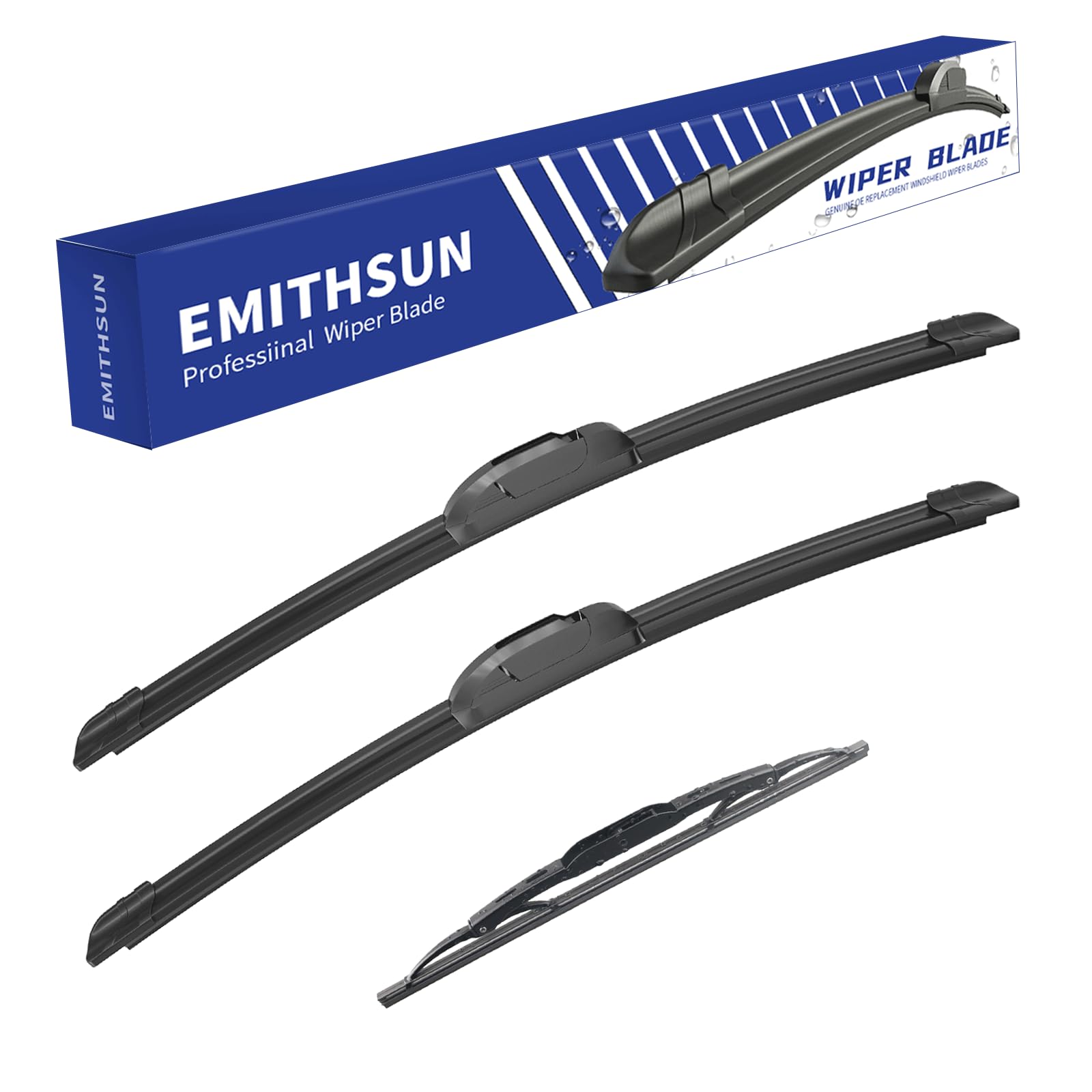 Emithsun Windshield Wiper Blades With Rear Wiper Blades Set Replacement,That Meet Oem Quality Easy Diy Install 24+20+20(Set Of 3)