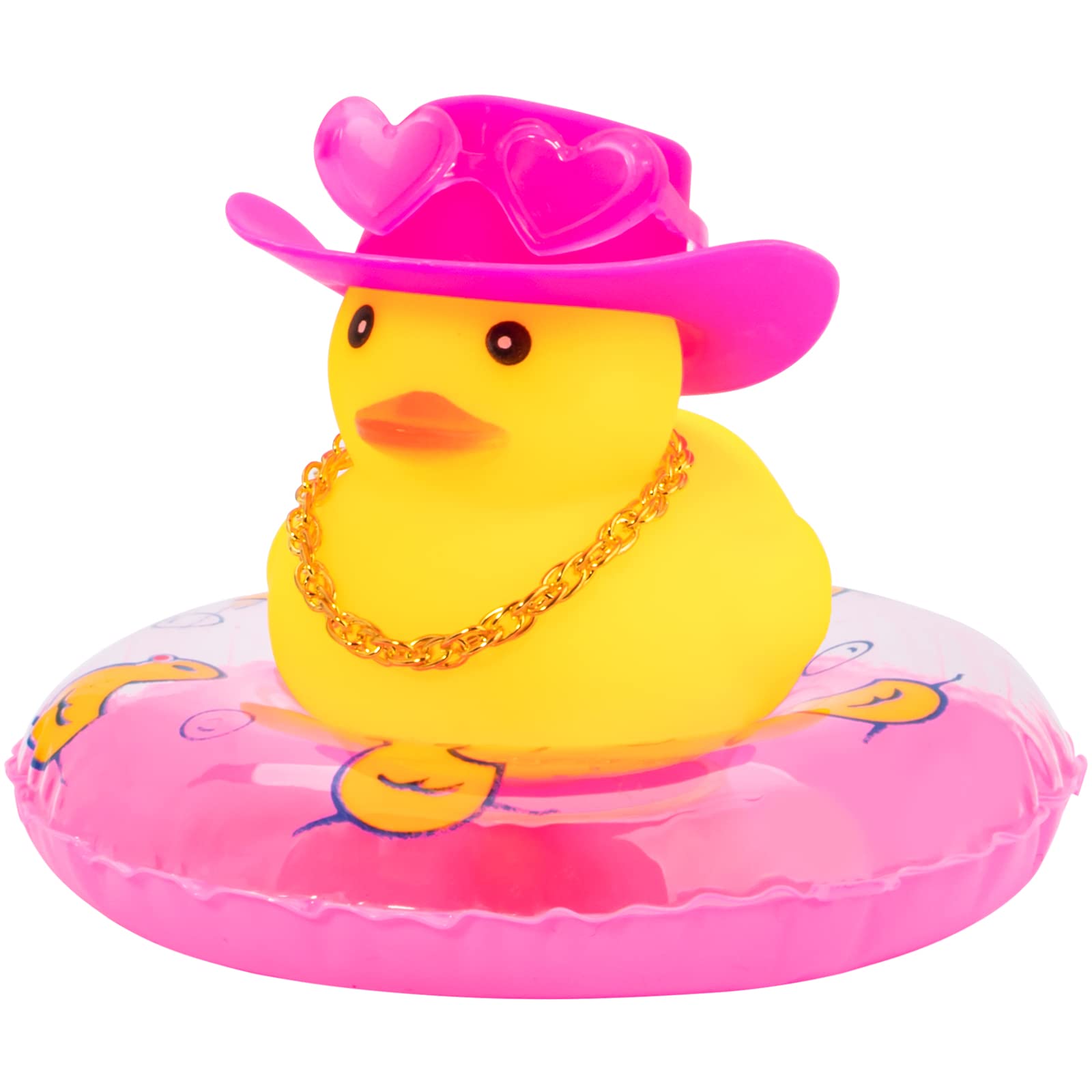 wonuu Car Rubber Duck Car Duck Decoration Dashboard Car Ornament for Car Dashboard Decoration Accessories with Mini Flower Hat S