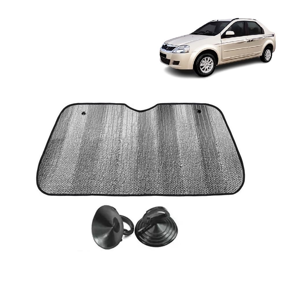 Car Windshield Sun Shade UV Rays Protector Silver Sunshade Solar Reflective suitable for Mahindra Verito