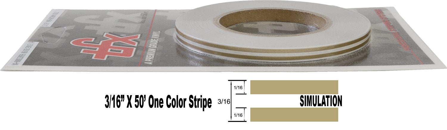 Universal Tfx 00033098 - Auto Customizing Dual Pinstripe - 3/16'' X 50' (1/16    Stripe, 1/16'' Gap, Then 1/16    Stripe) - 098-