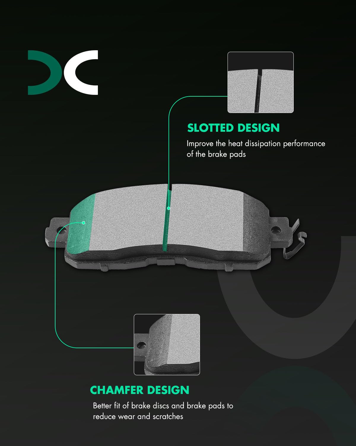 Ceramic Brake Pads Kits,Scitoo 8Pcs Brakes Pads Set Fit For 2013 2014 2015 2016 2017 For Nissan Altima