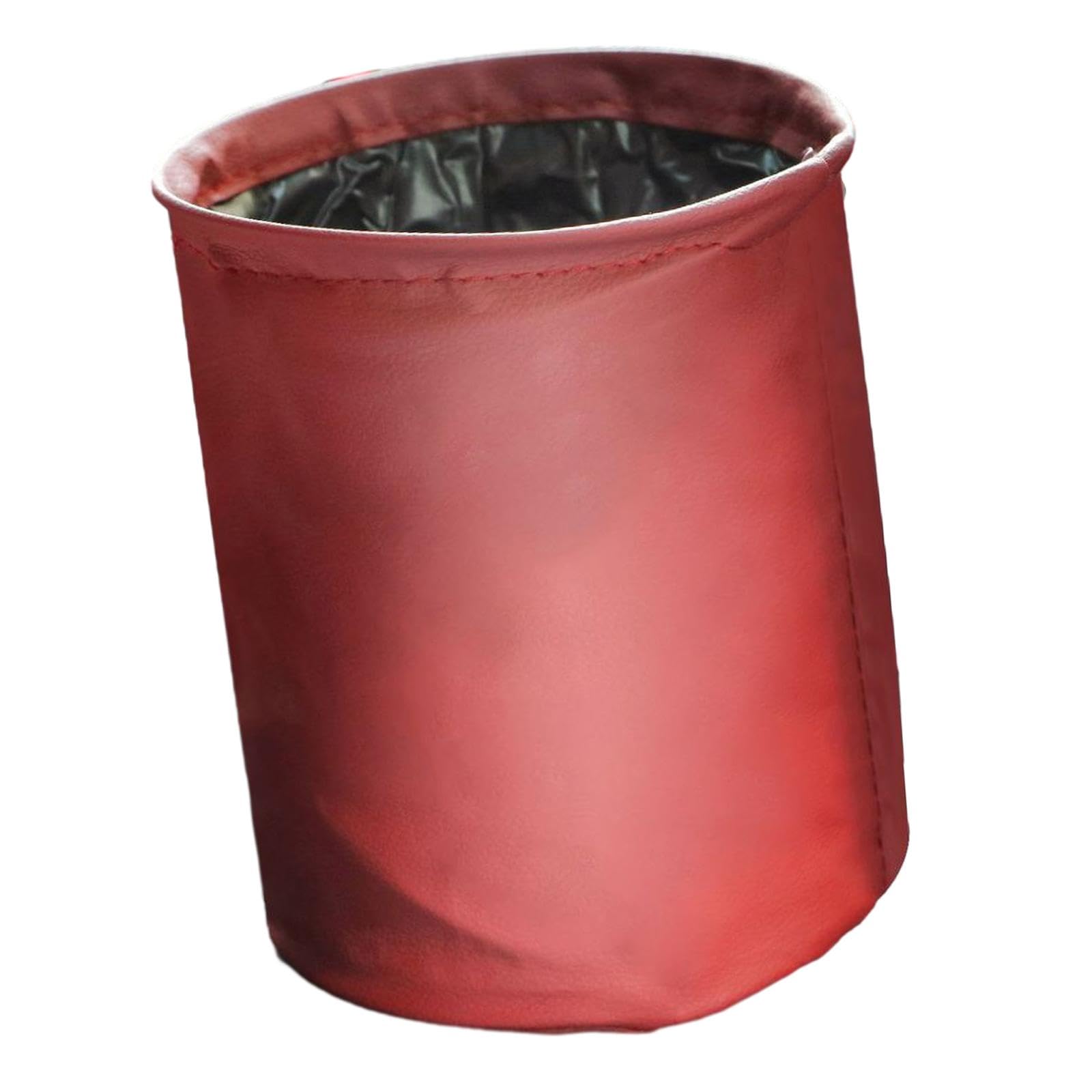 UJEAVETTE Folding Car Trash Can Scratch Resistant Auto Accessories Hanging Garbage Bin Red